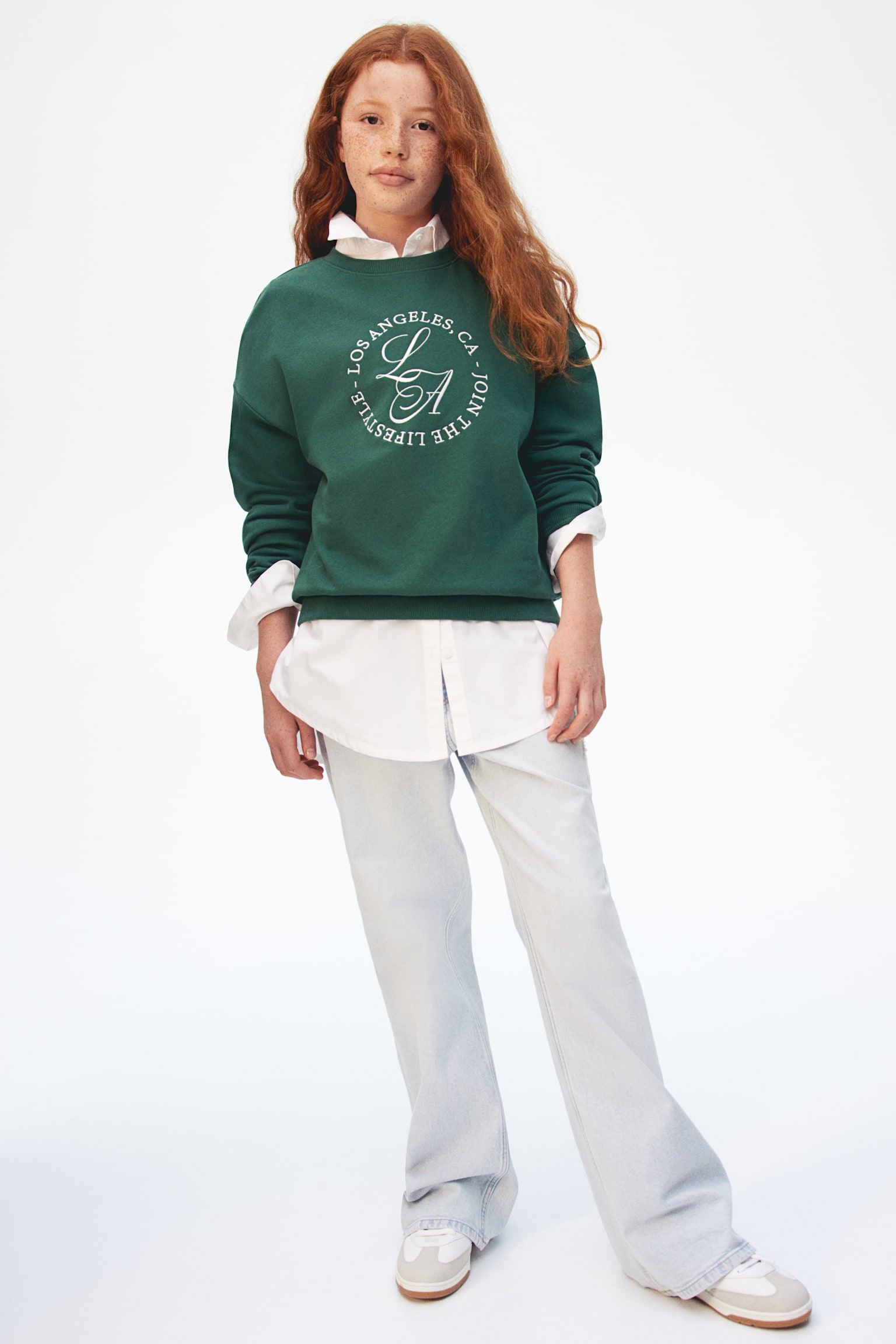 Motif-detail sweatshirt - Dark green/Los Angeles/White/NYC/Light grey/Bow/Dark grey/Disco ball/Dark grey/Boston - 5