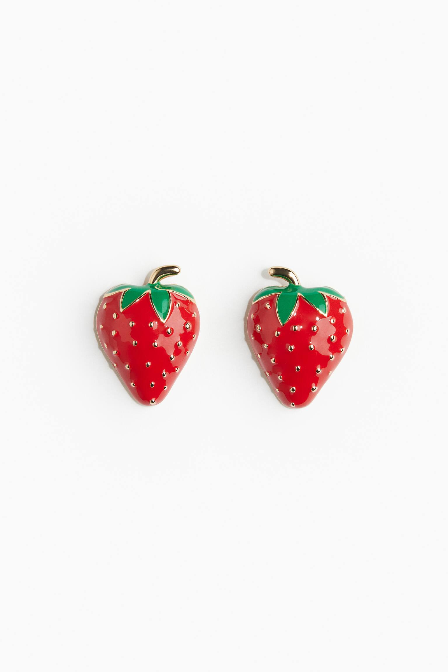 Strawberry Shaped Earrings - Red/Strawberries - 1