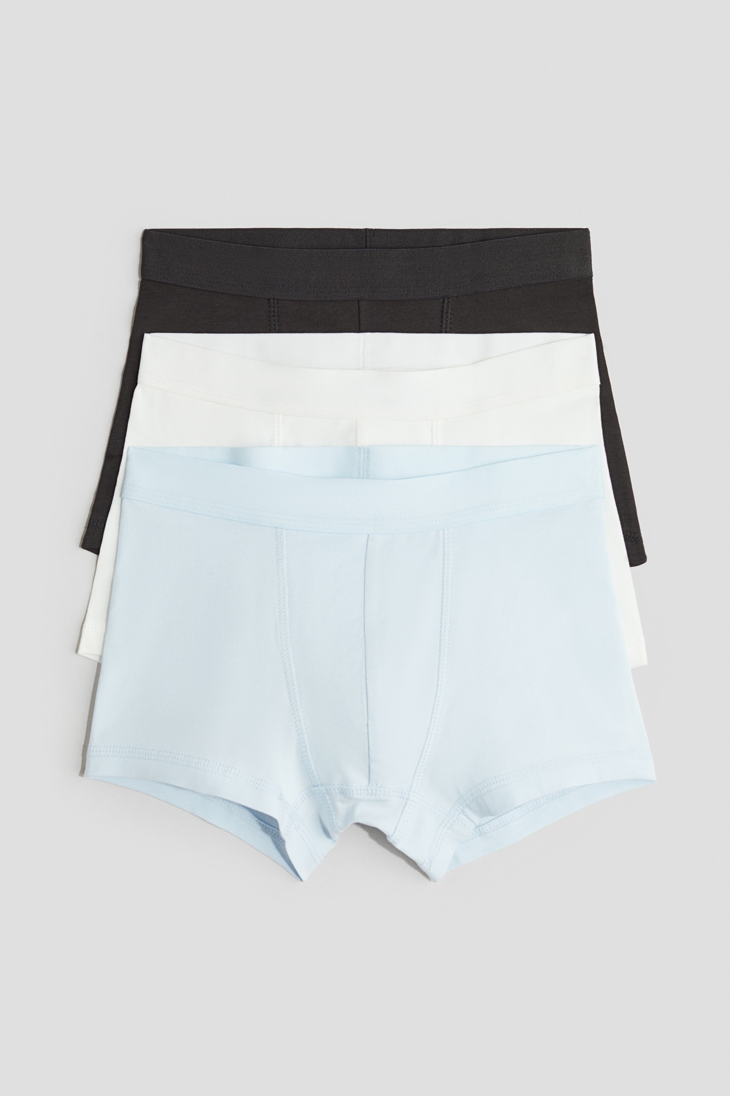 Jongens - Lichtblauw/wit/zwart Set van 3 boxershorts - Trunk - Size: 134/140 (8-10Y)  - H&M