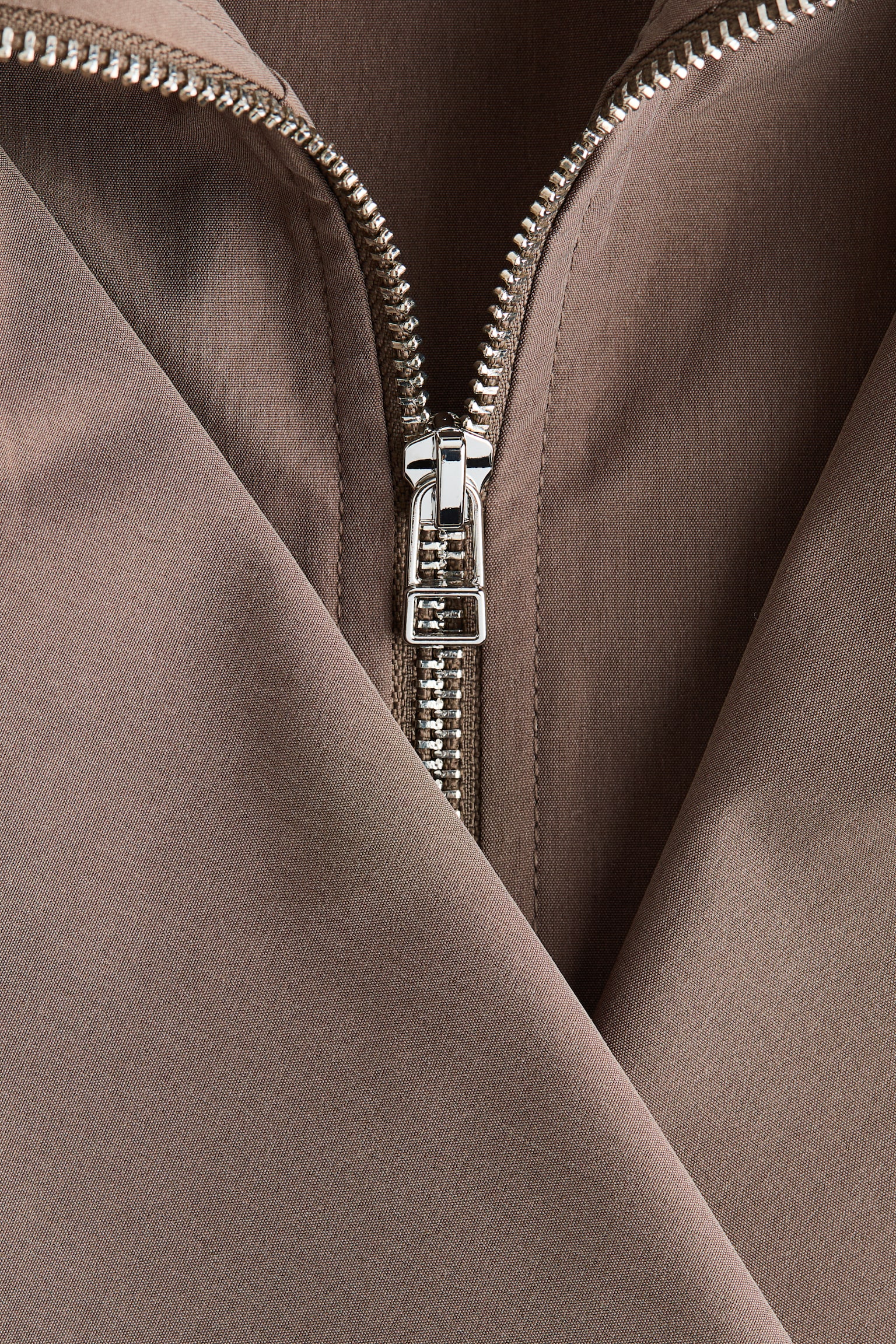 Женское пальто H&M Short Funnel-Collar Trench, цвет: Тёмный серо-коричневый — фото 8