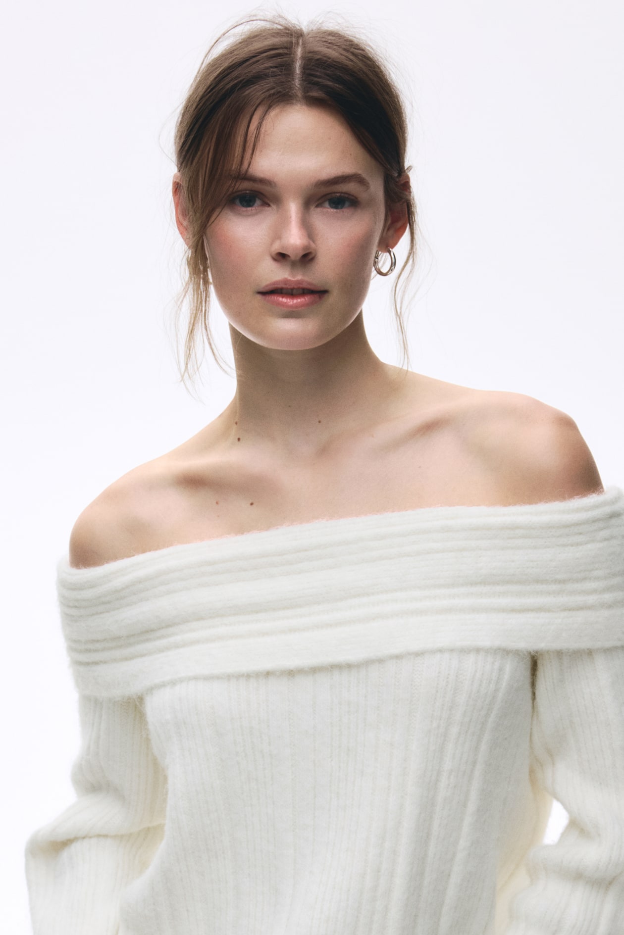 Off-the-shoulder jumper - White - Ladies | H&M GB