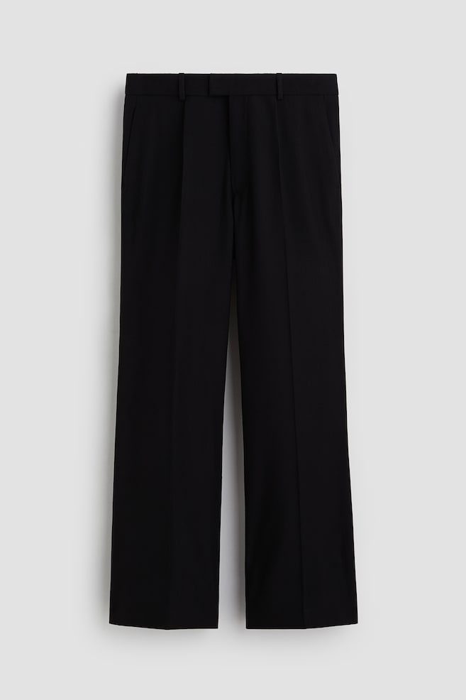 Bootcut-broek van wolmix - Zwart - 1