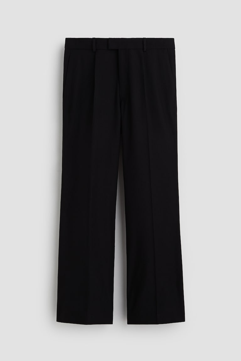 mens black bootcut dress pants Black A-Line Prom Dress with Beaded Bodice, Satin Bottom, Slit, Pocket