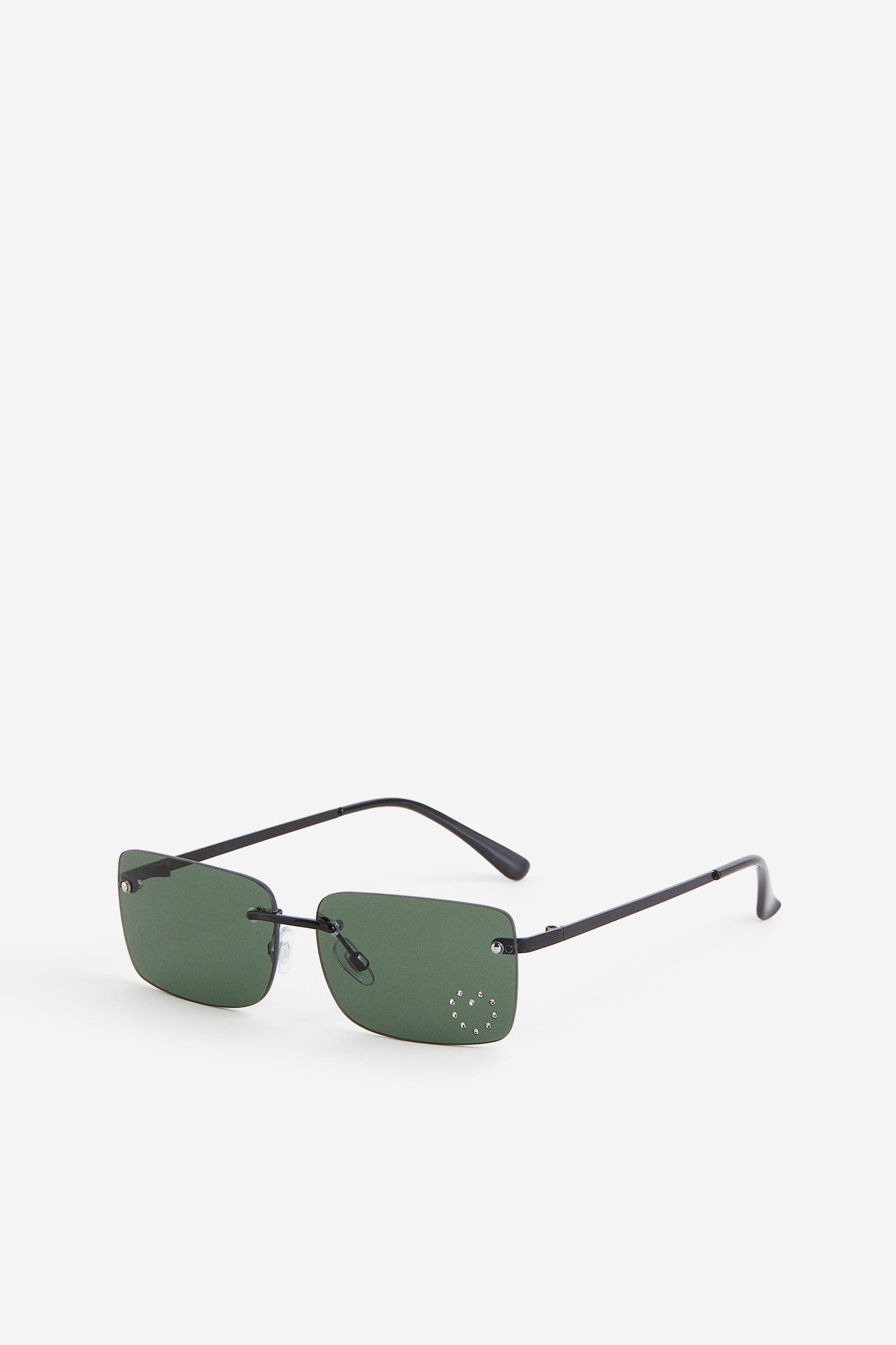 Rectangular sunglasses - Black - 1