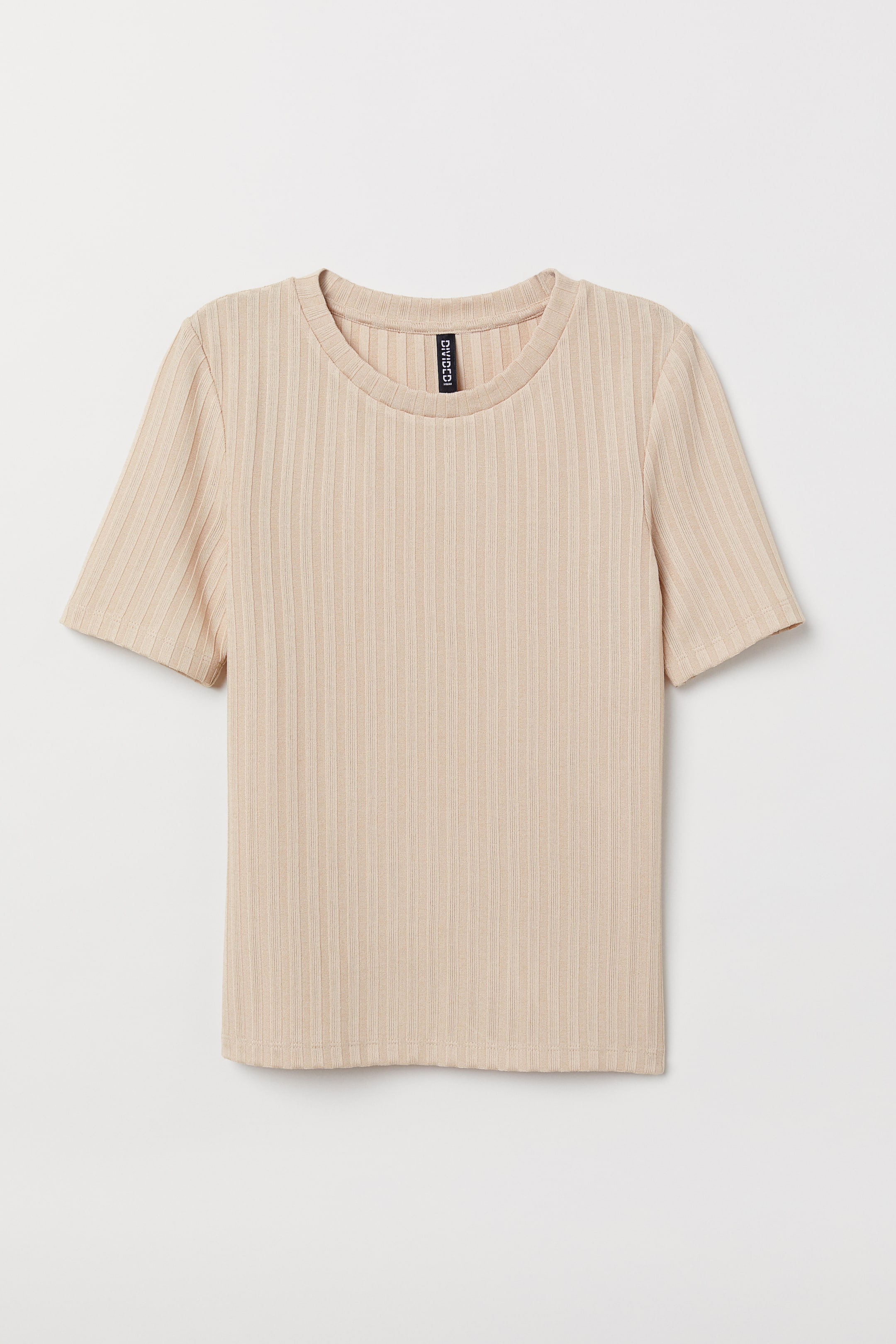 View larger image: Ribbed T-shirt - Light beige - Ladies | H&M 1
