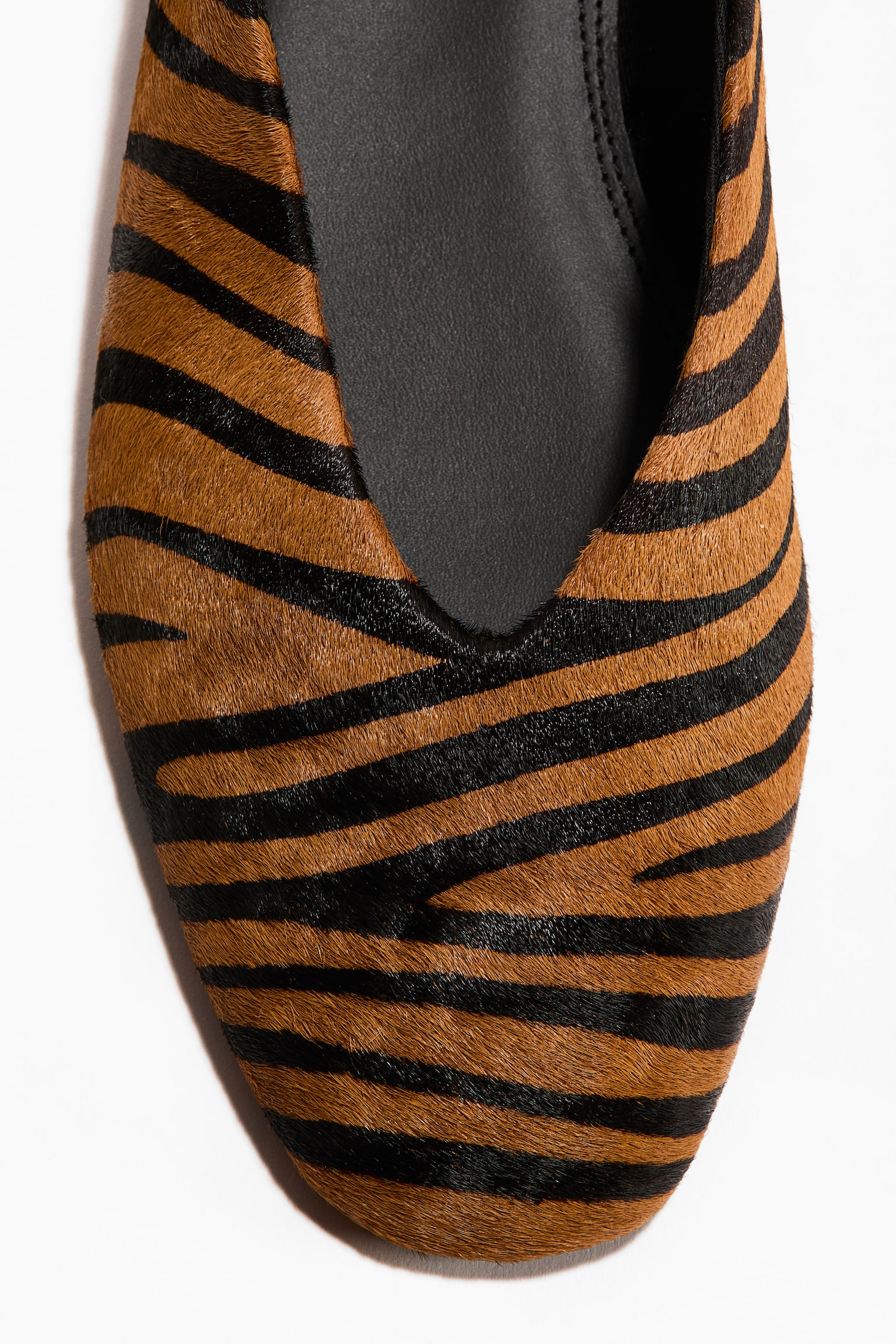 Leather ballet flats - Dark beige/Faux tiger/Dark brown/Faux leopard - 5