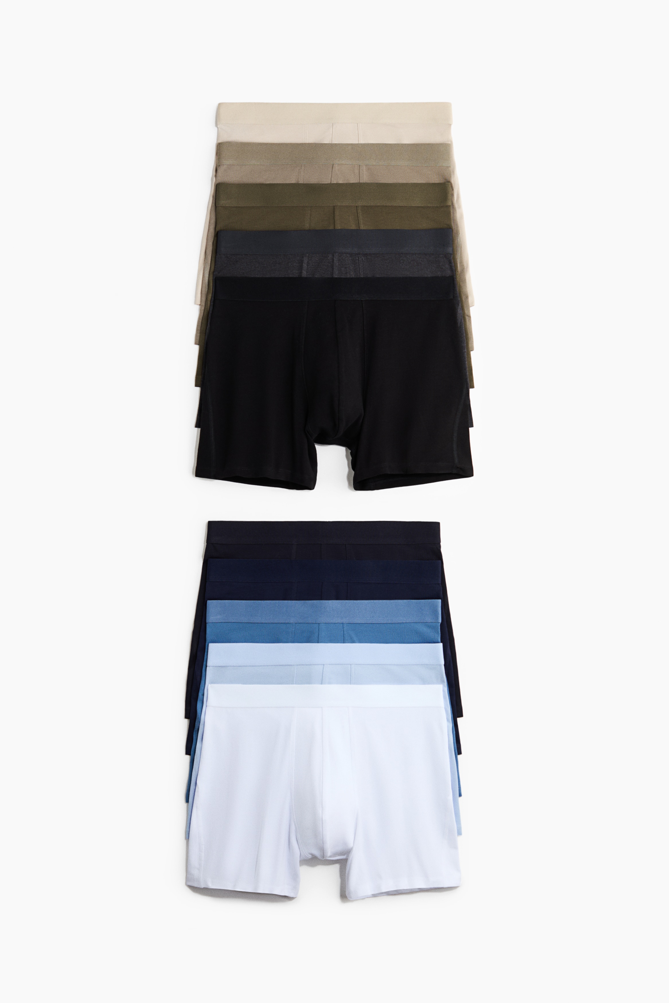Pack de 10 boxers médios com Lycra®-Azul pó