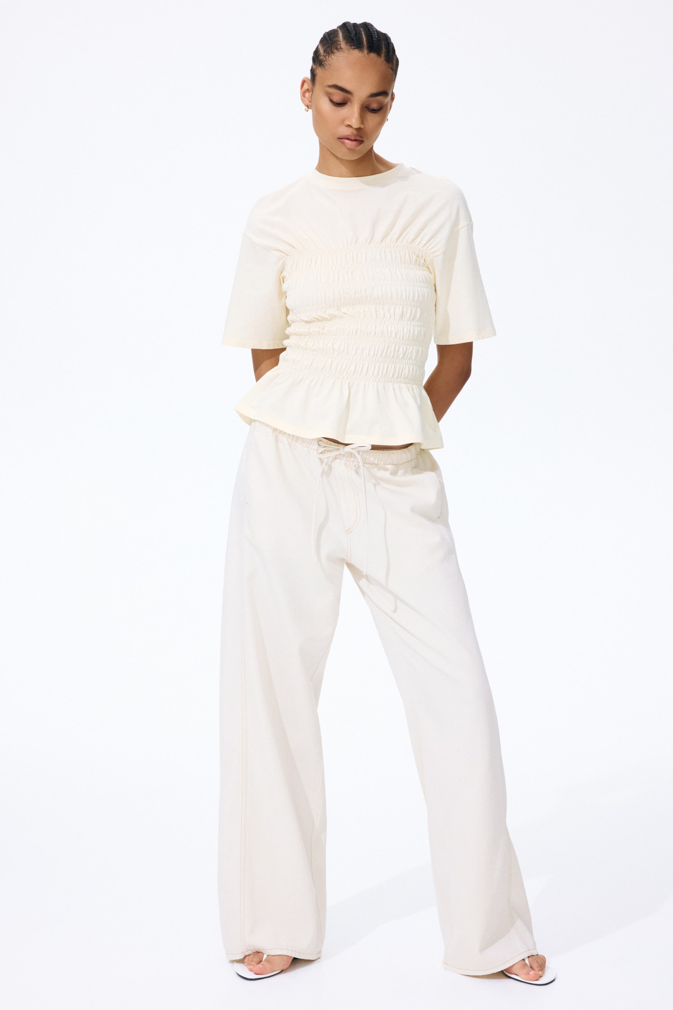 Denim Drawstring Pants