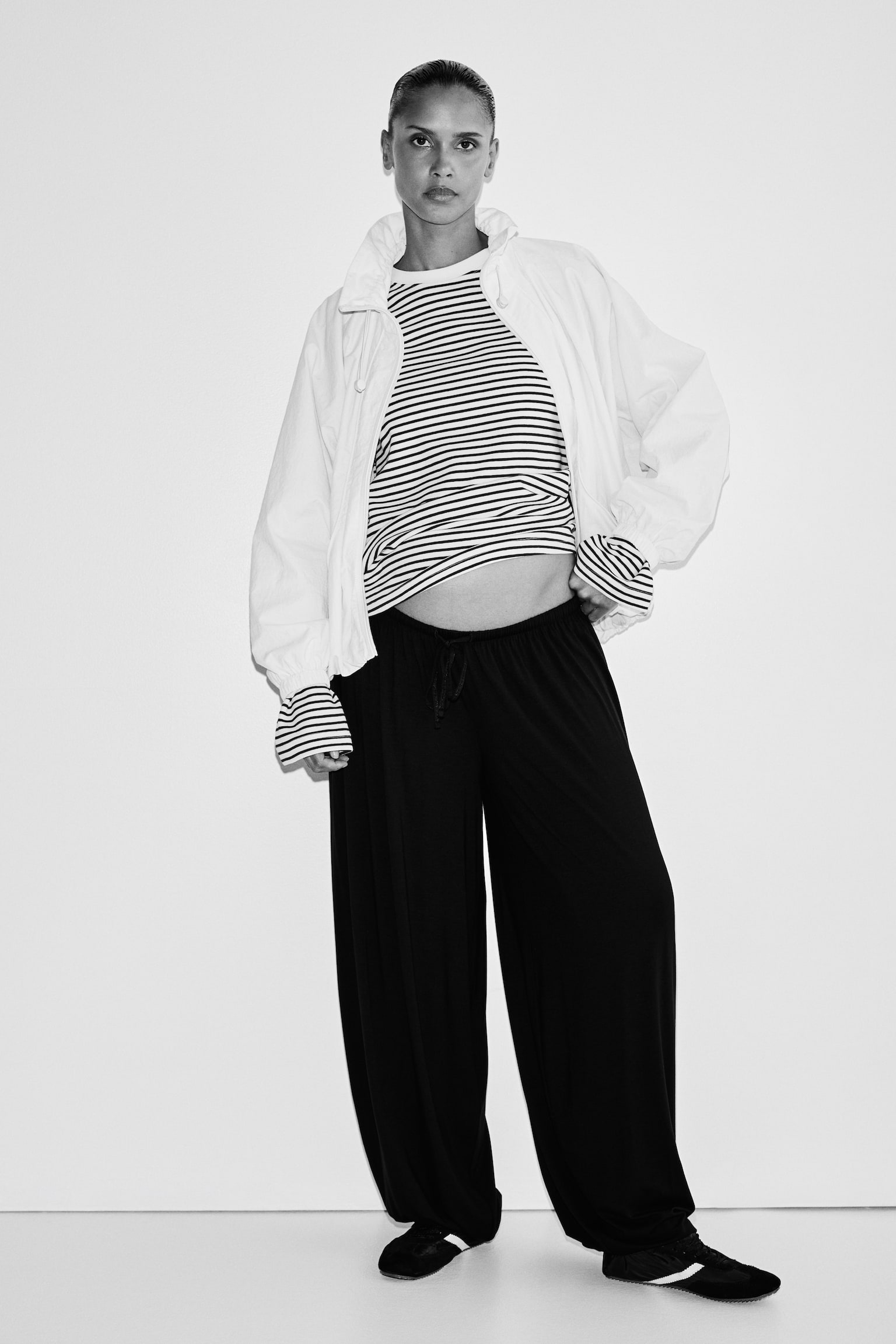 Женские брюки H&M Mama Balloon-Leg with Drawstring, цвет: Чёрный — фото 3