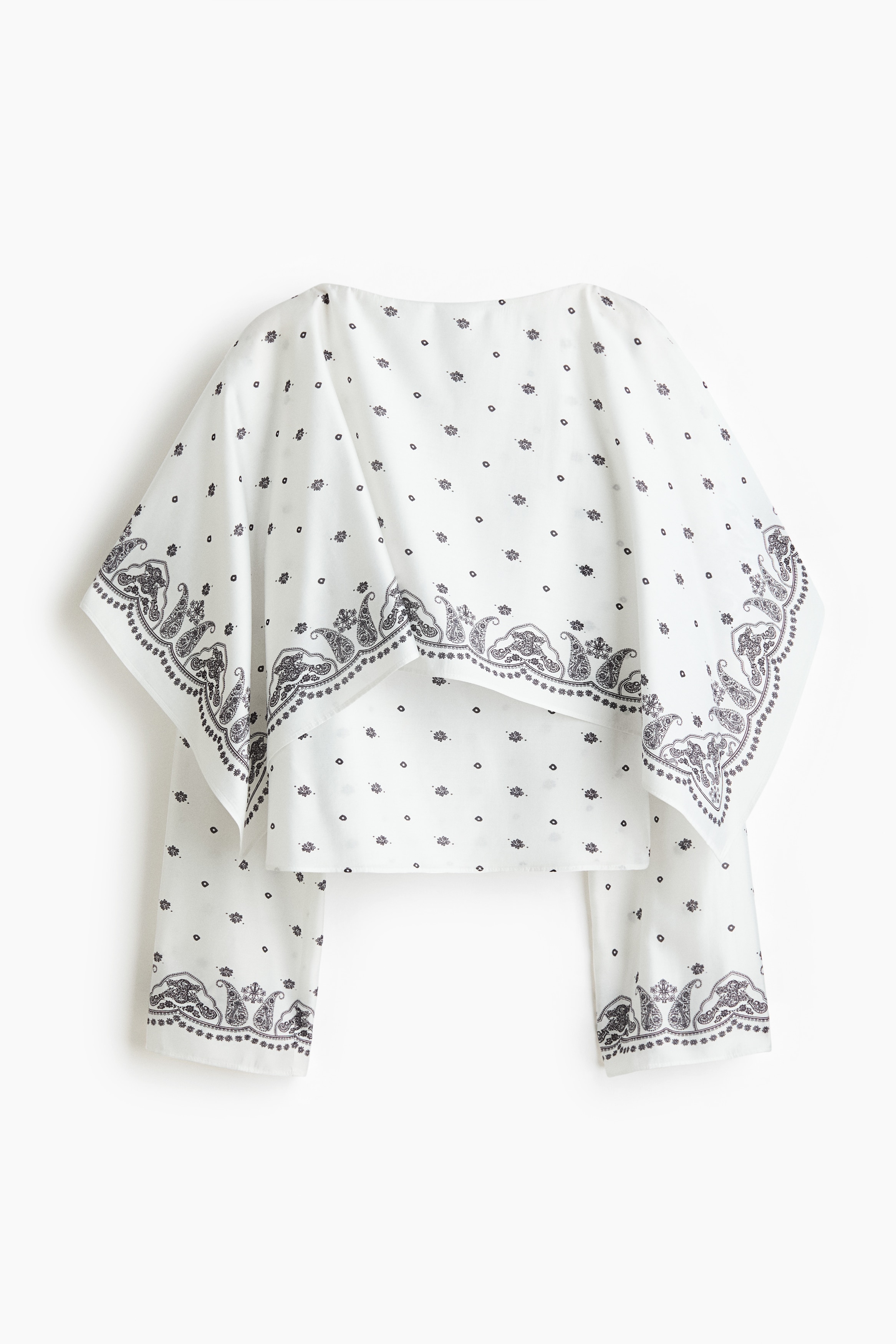 Layered Blouse - White/paisley-patterned