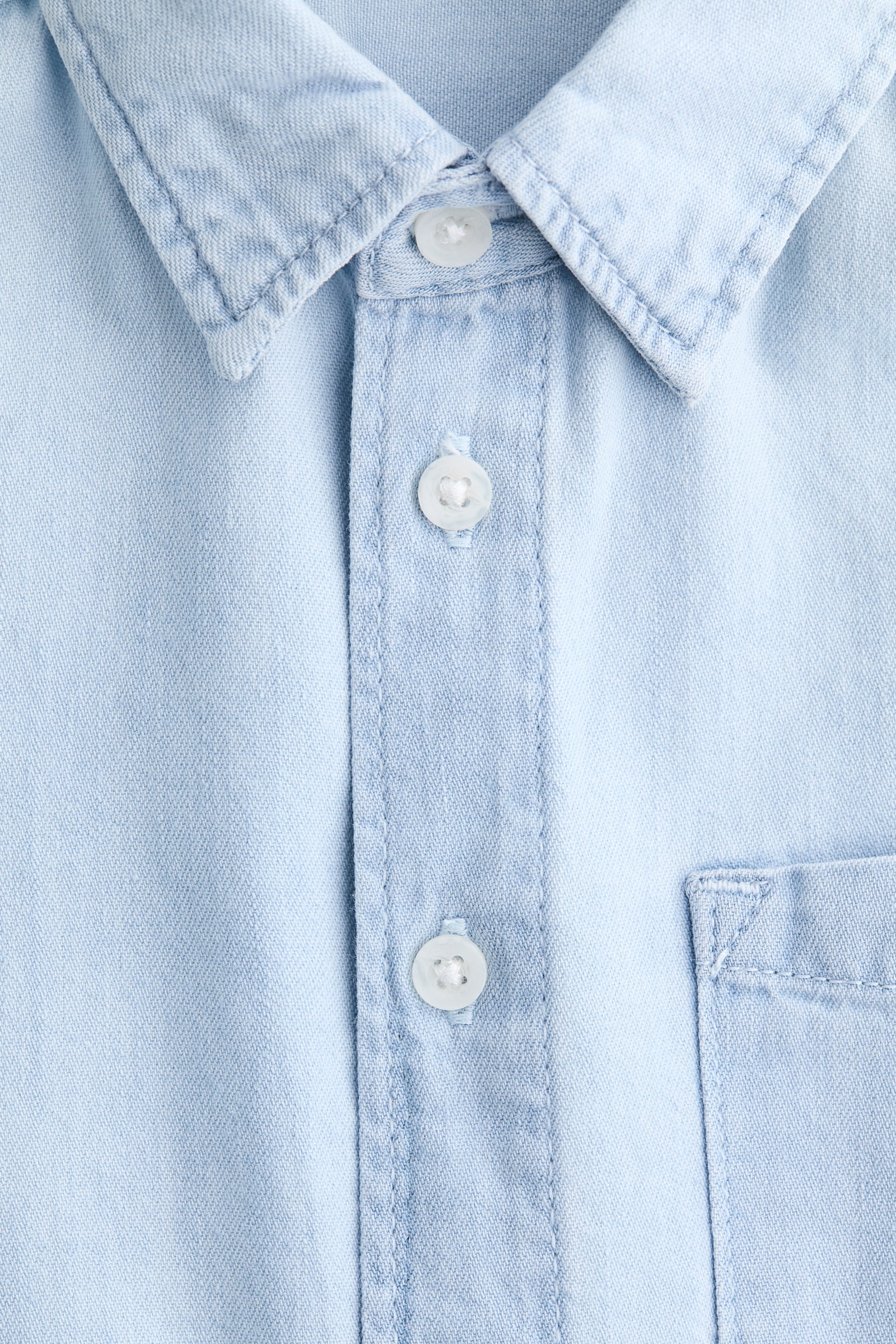 Cotton denim shirt - Pale denim blue/Denim blue - 2