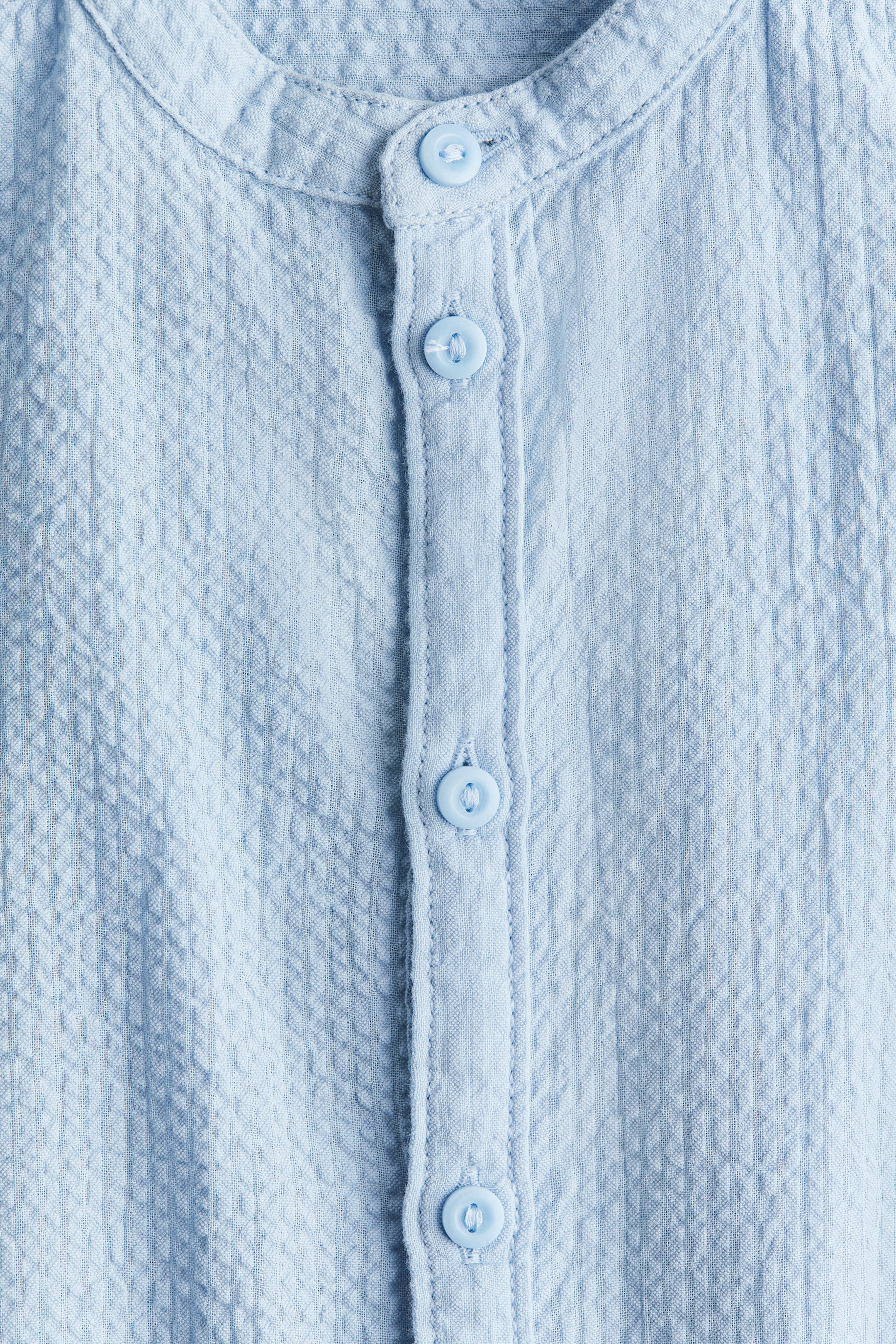 Short-sleeved Band-collar Shirt