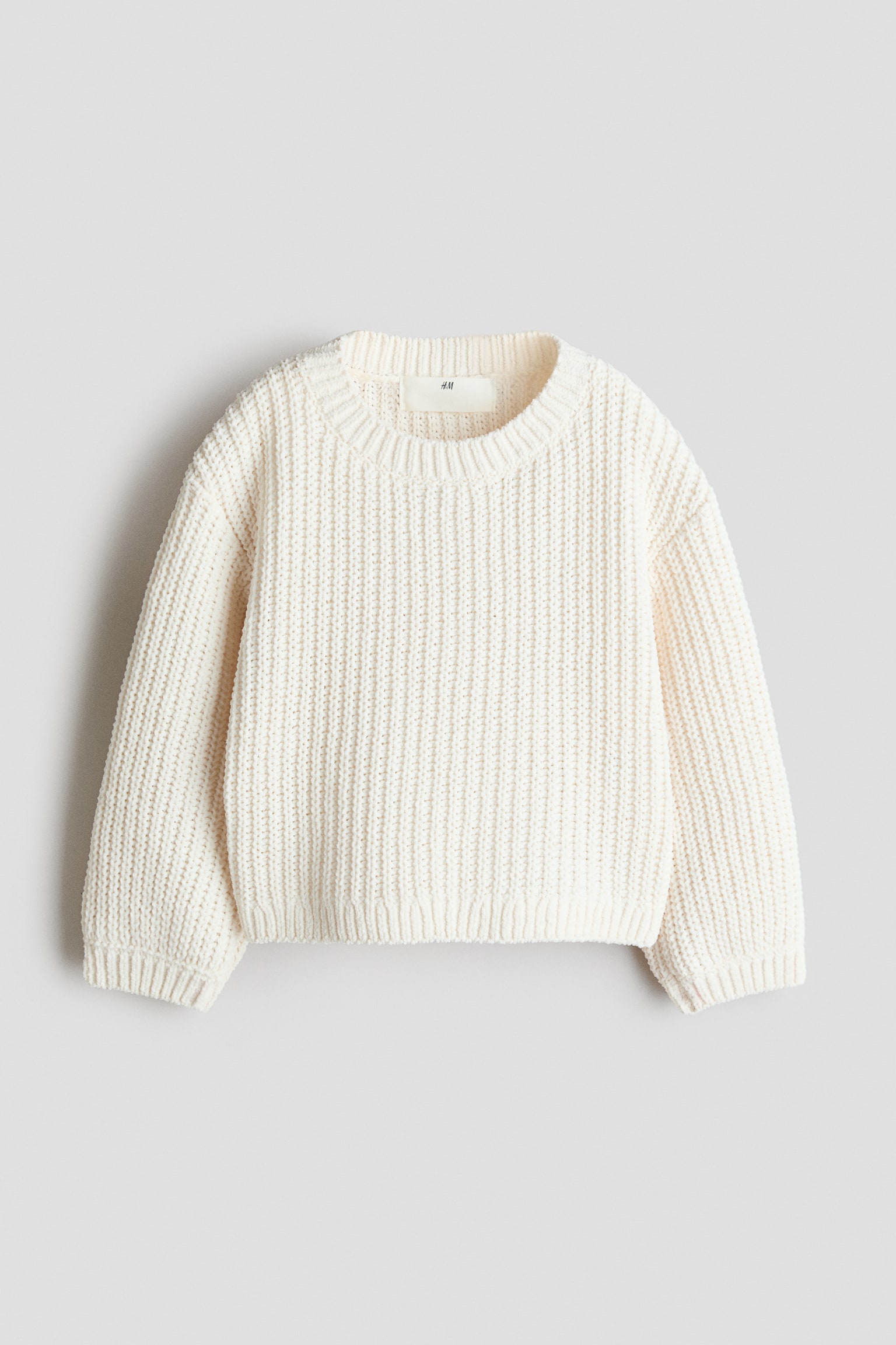 Chenille-knit jumper - Cream/Light turquoise/Pink