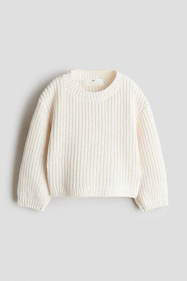 Chenille-Knit Sweater - Cream - 1