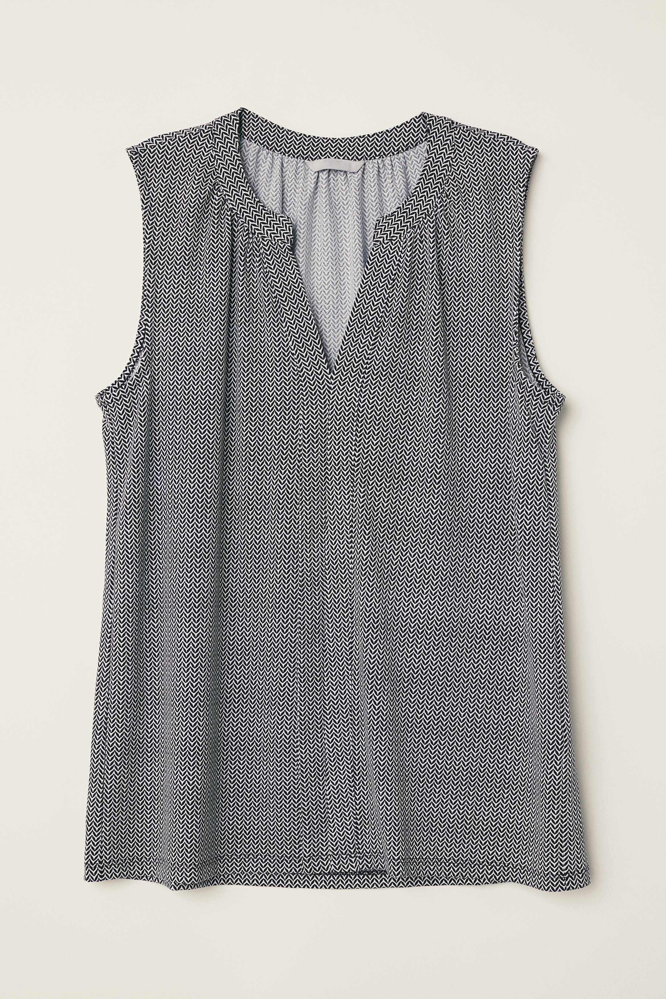 View larger image: Sleeveless top - Black/White patterned - Ladies | H&M 1