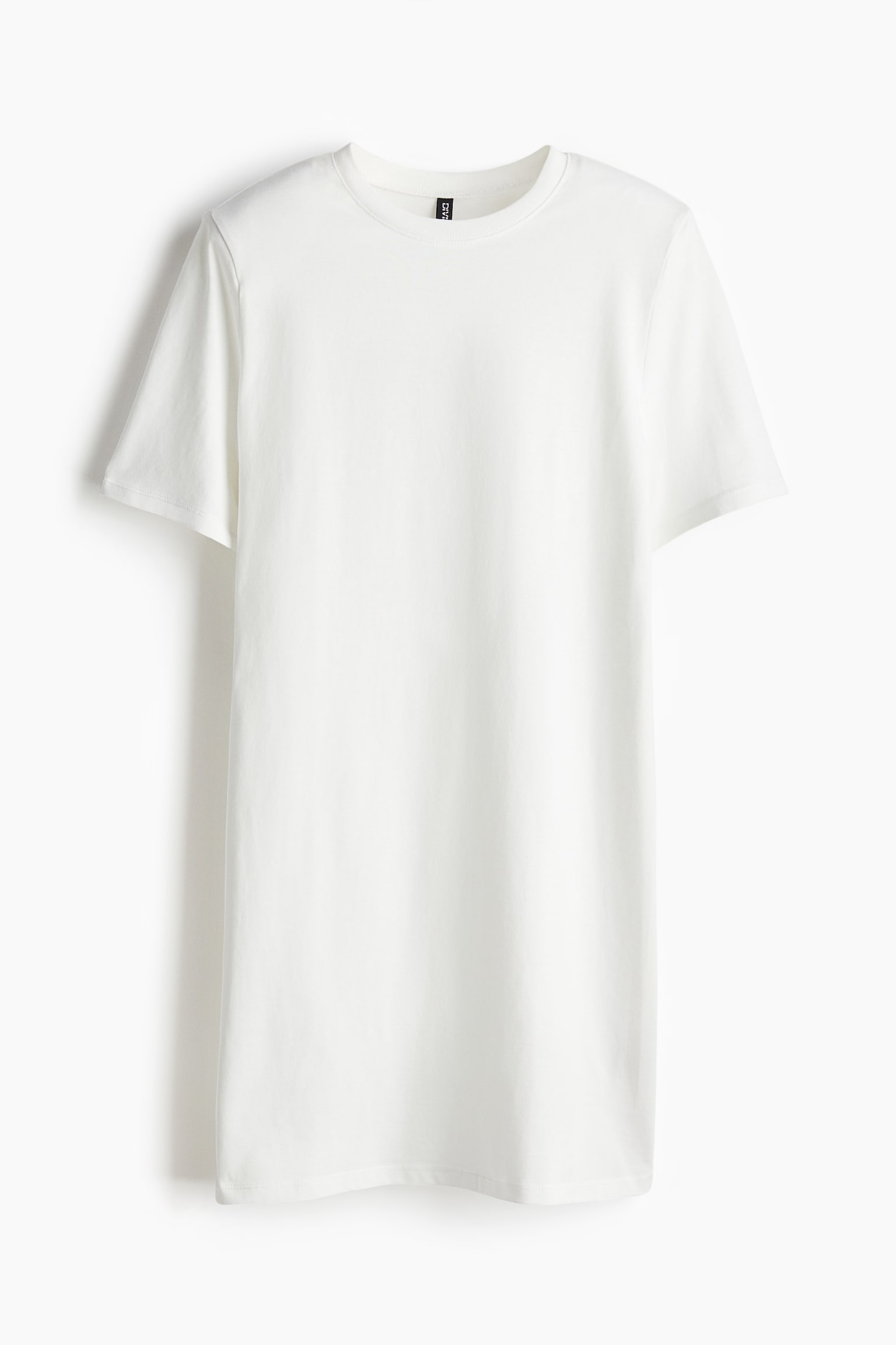 Shoulder-pad T-shirt dress - White/Light beige/Black - 2