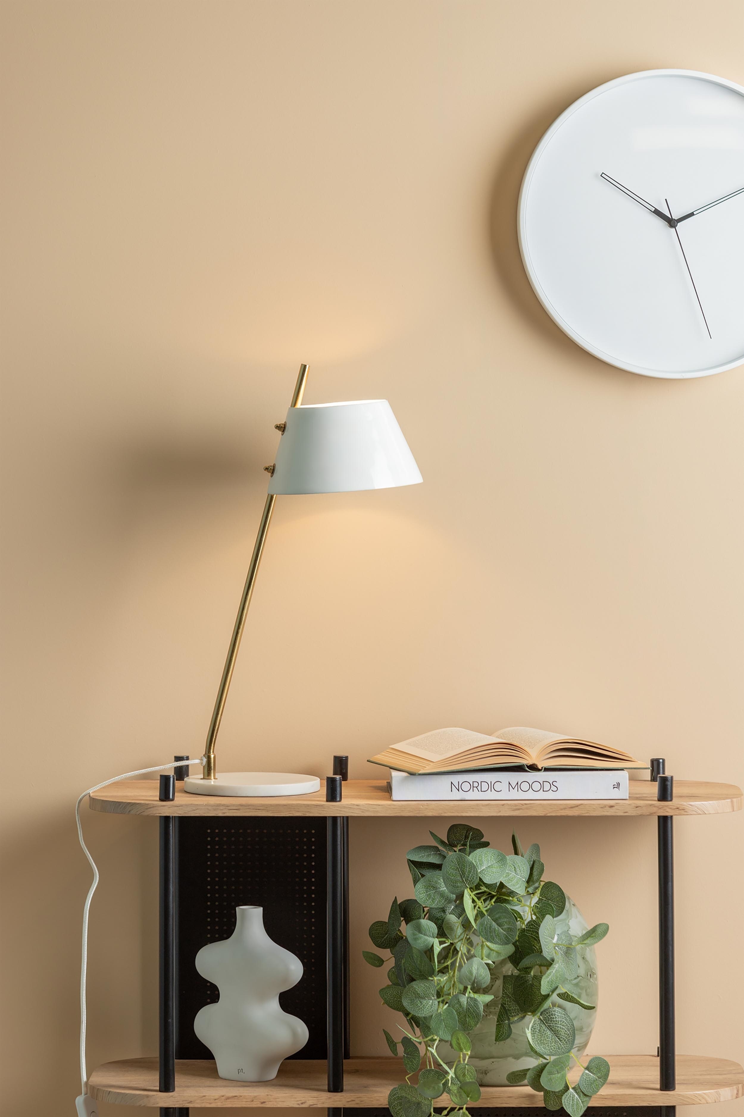 Savvy Tischlampe - Weiß/Graujade/Weiches Braun/Schwarz