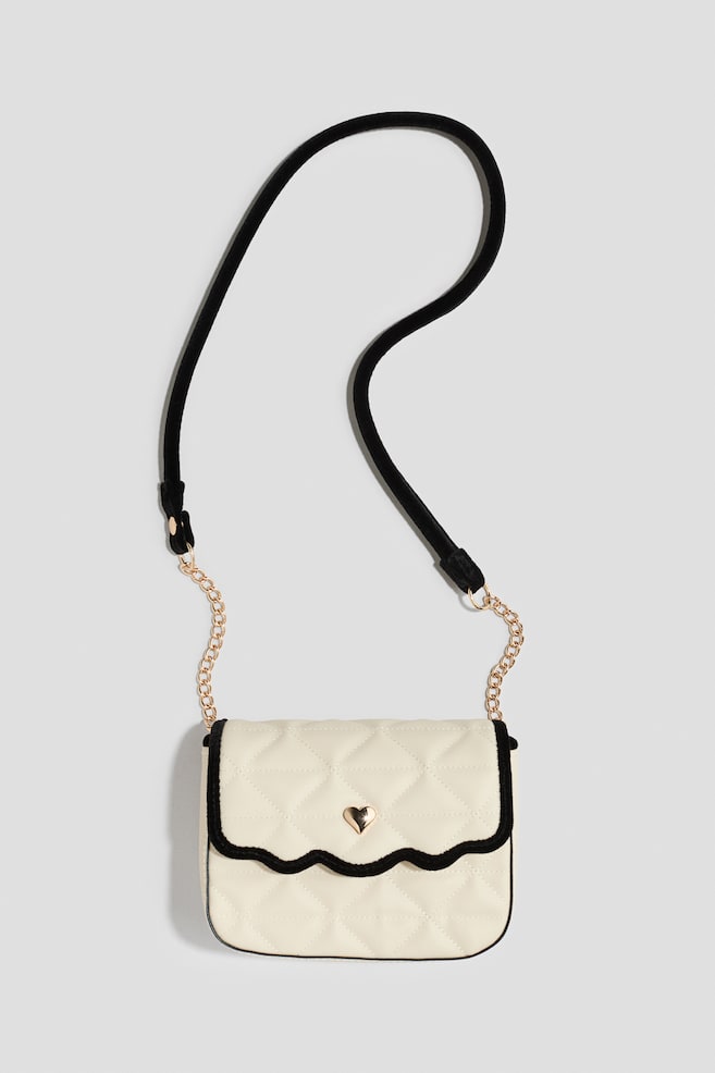Quilted Shoulder Bag - Cream/Light pink/cherries - 1