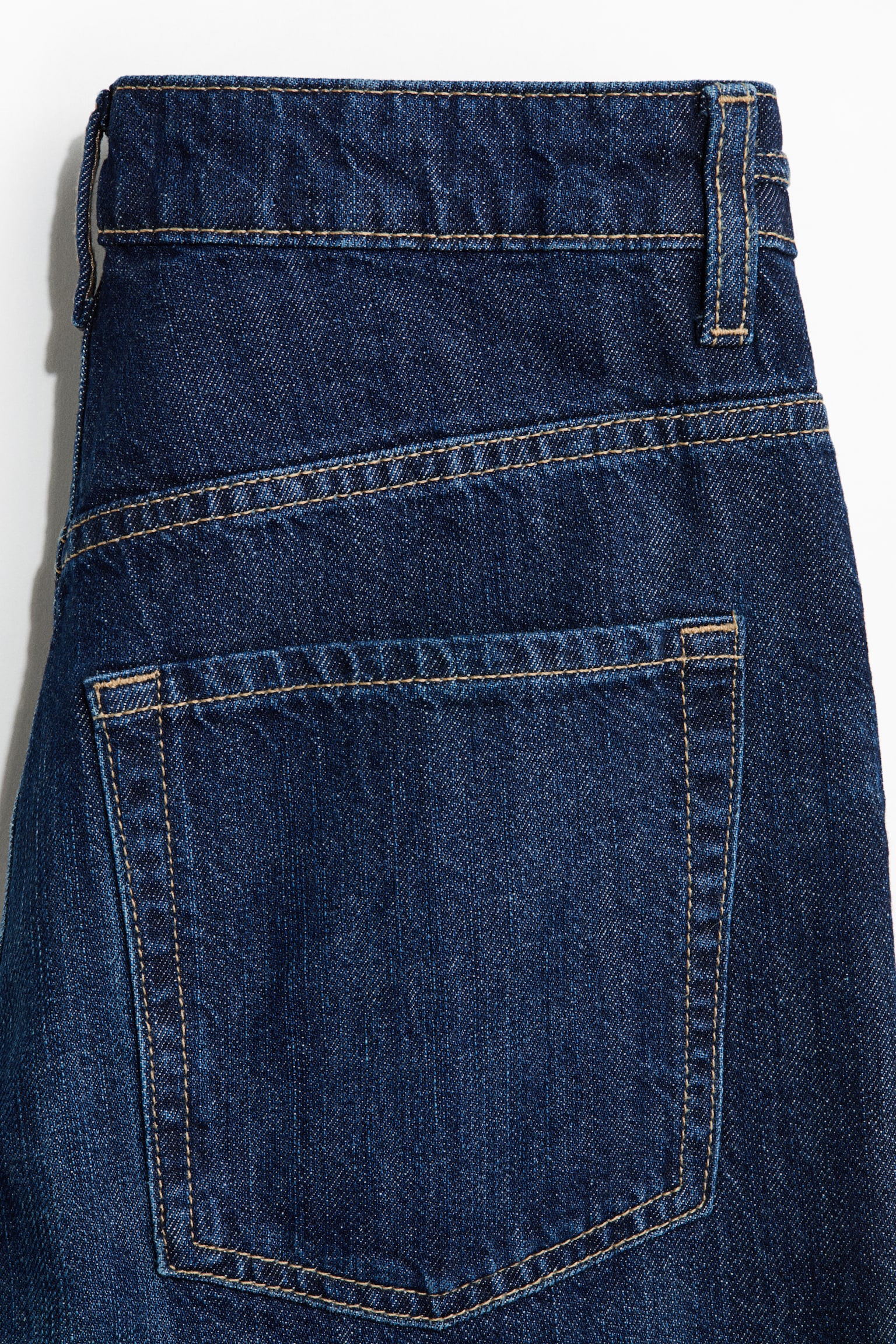 Straight High Jeans - Tmavá džínsovomodrá - 2