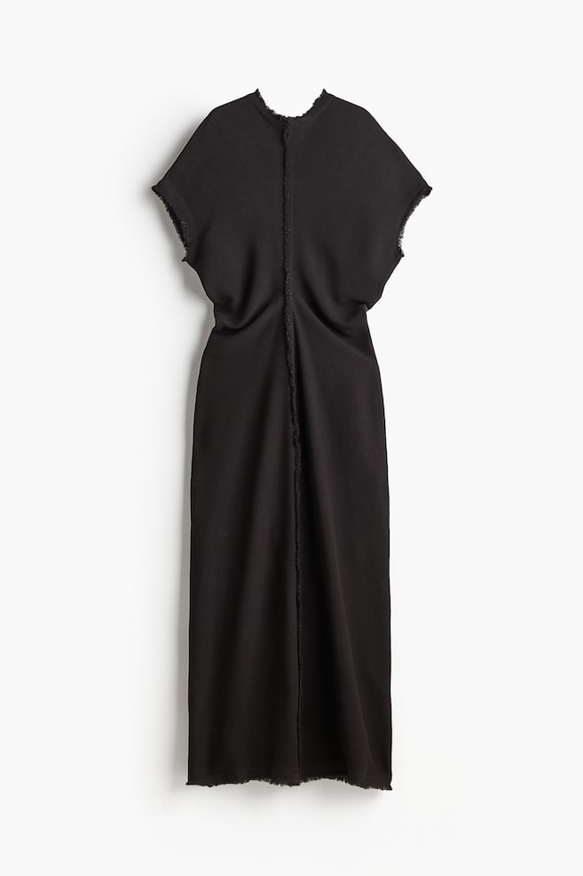 Robe maxi en soie mélangée - Noir - 1