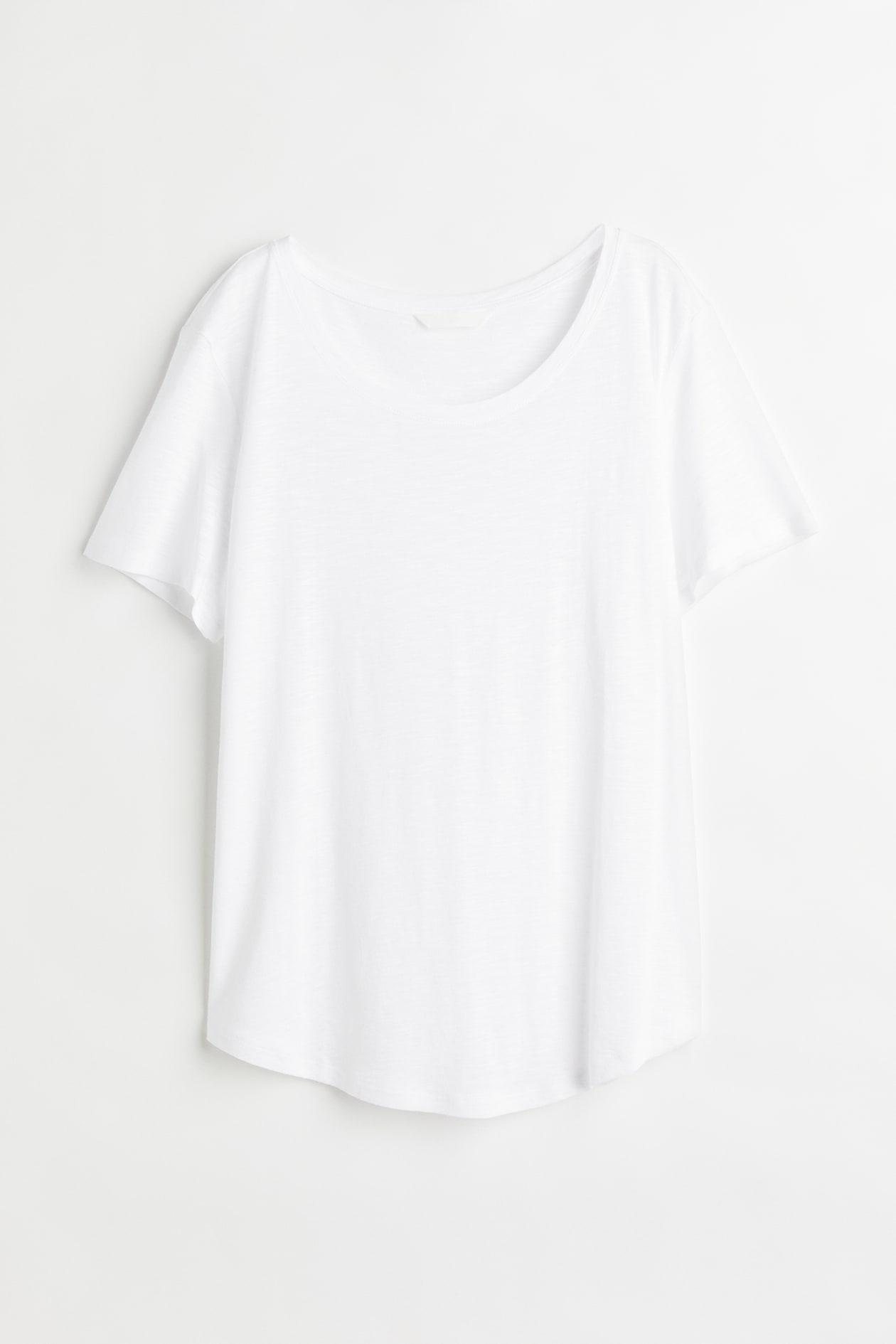 Modal-blend T-shirt - Round neck - Short sleeve - White - Ladies | H&M GB