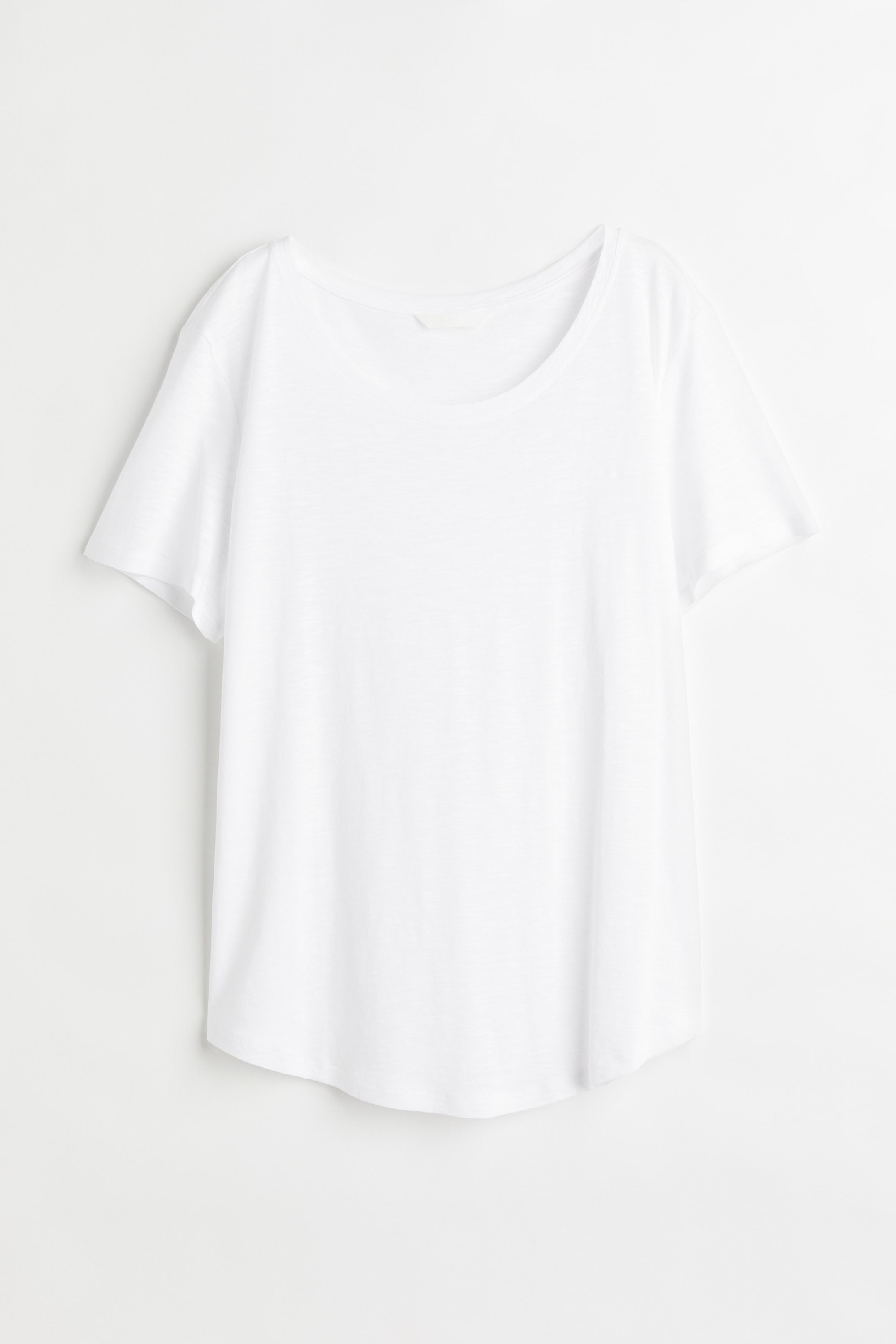 Modal-blend T-shirt - Round neck - Short sleeve - White - Ladies | H&M GB