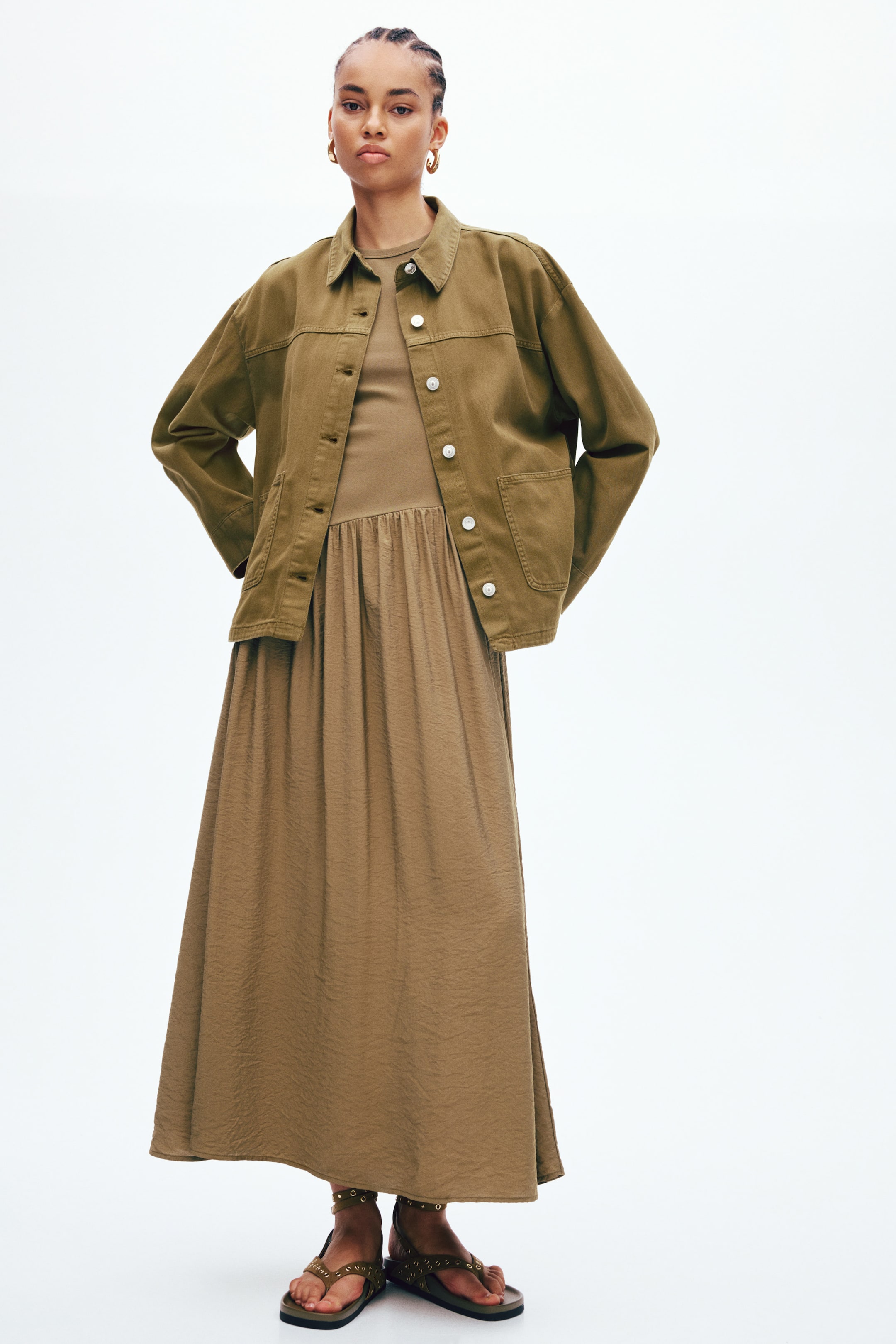 Женские куртки H&M Twill Shacket — фото 3