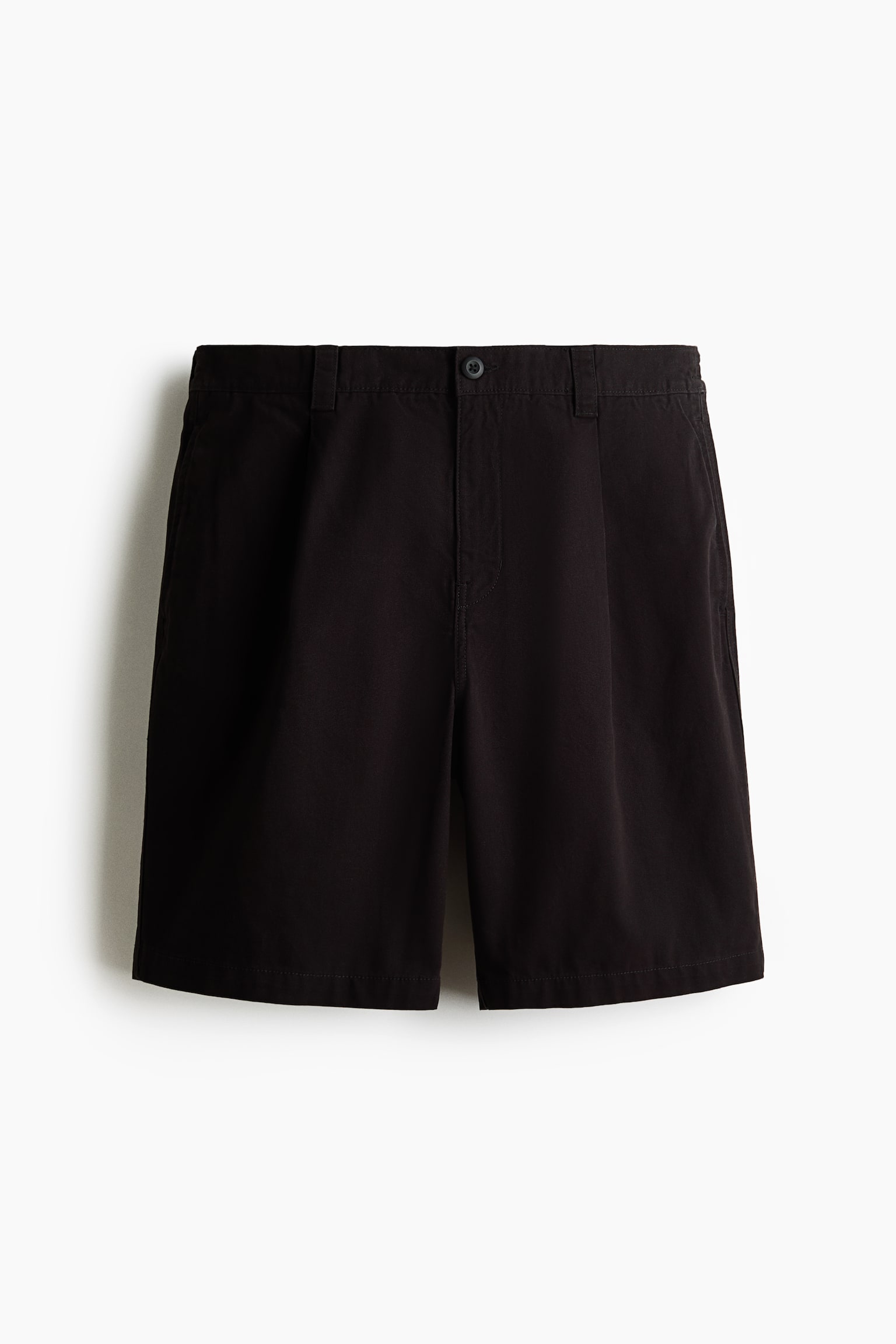 Relaxed Fit Cotton Chino shorts - Black/Beige - 1