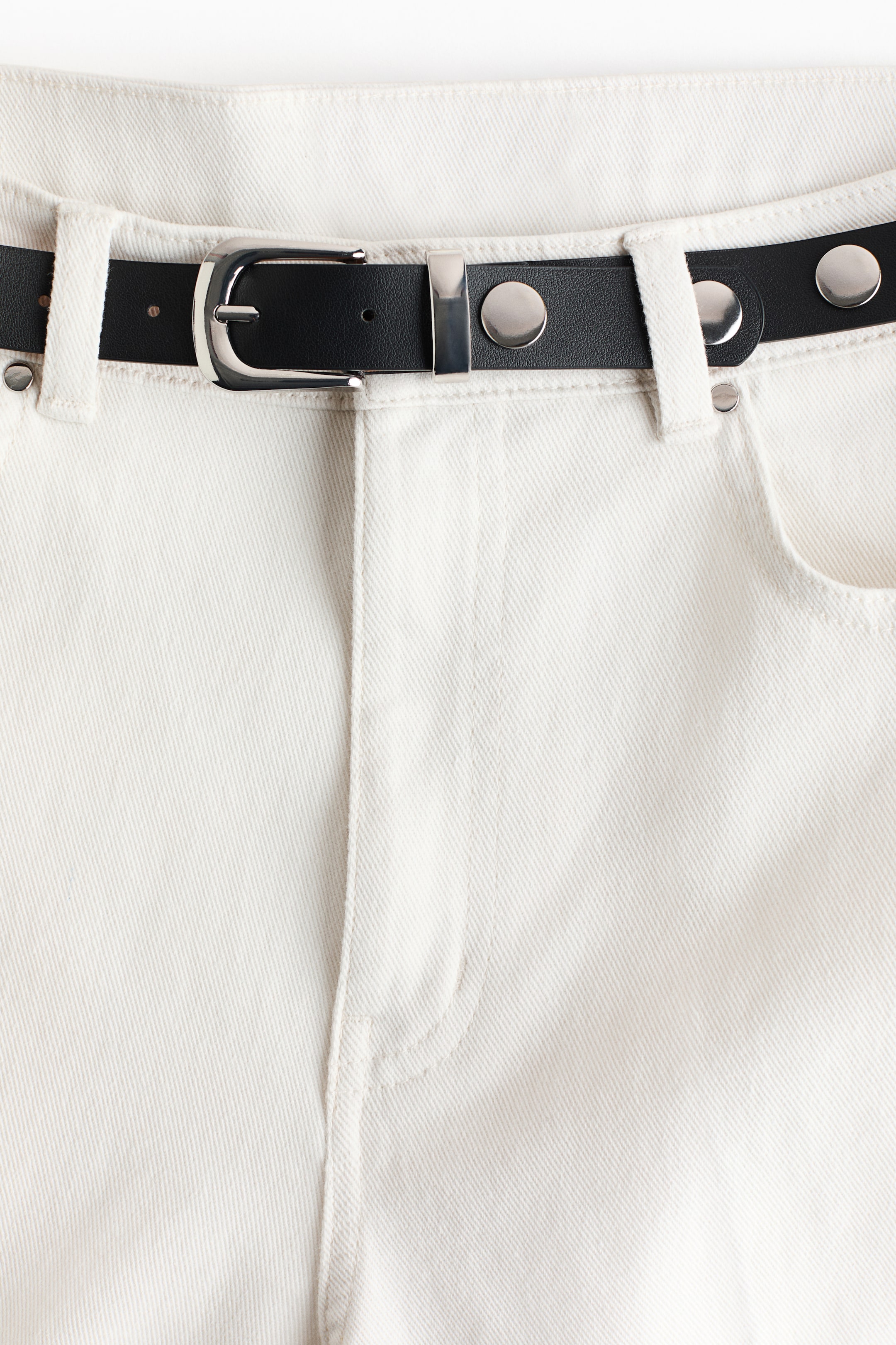 Pantalon à jambes semi-évasées avec ceinture