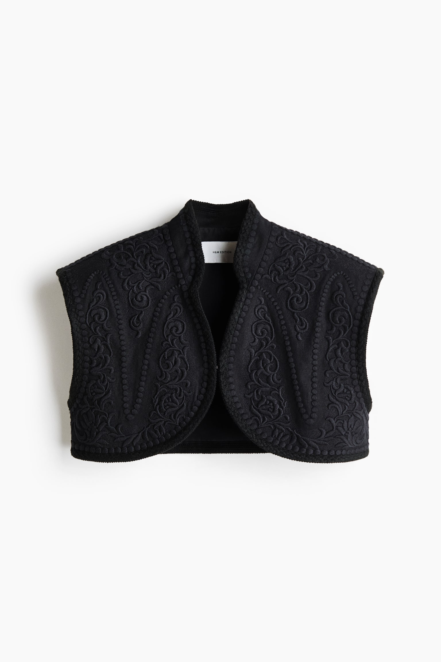 Linen-blend bolero - Black - 2