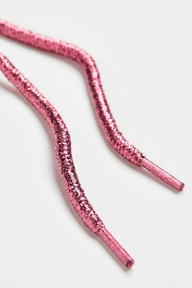 Glittery shoe laces - Pink/Pink/Rainbow-striped - 2