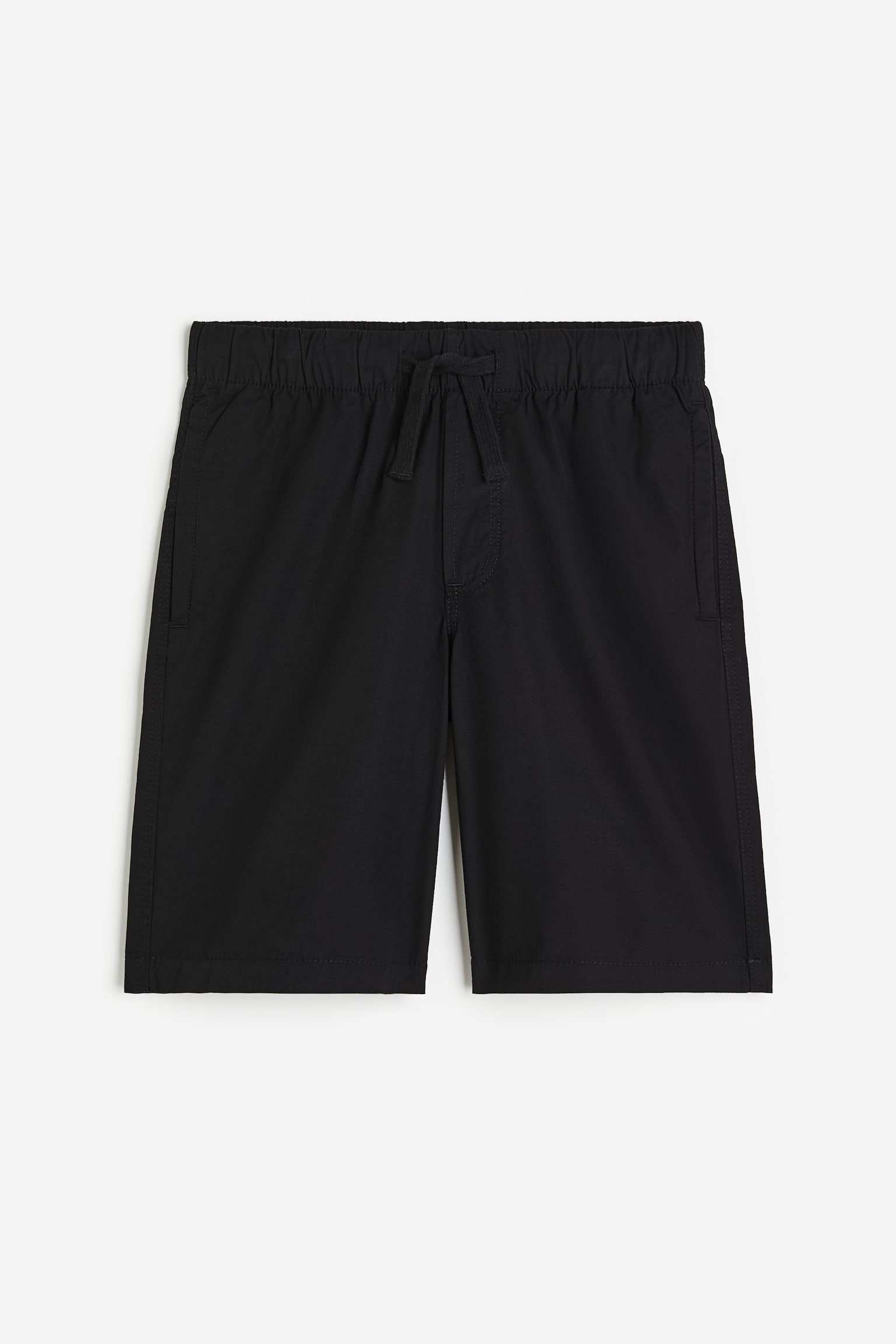 Cotton pull-on shorts - Black - 1