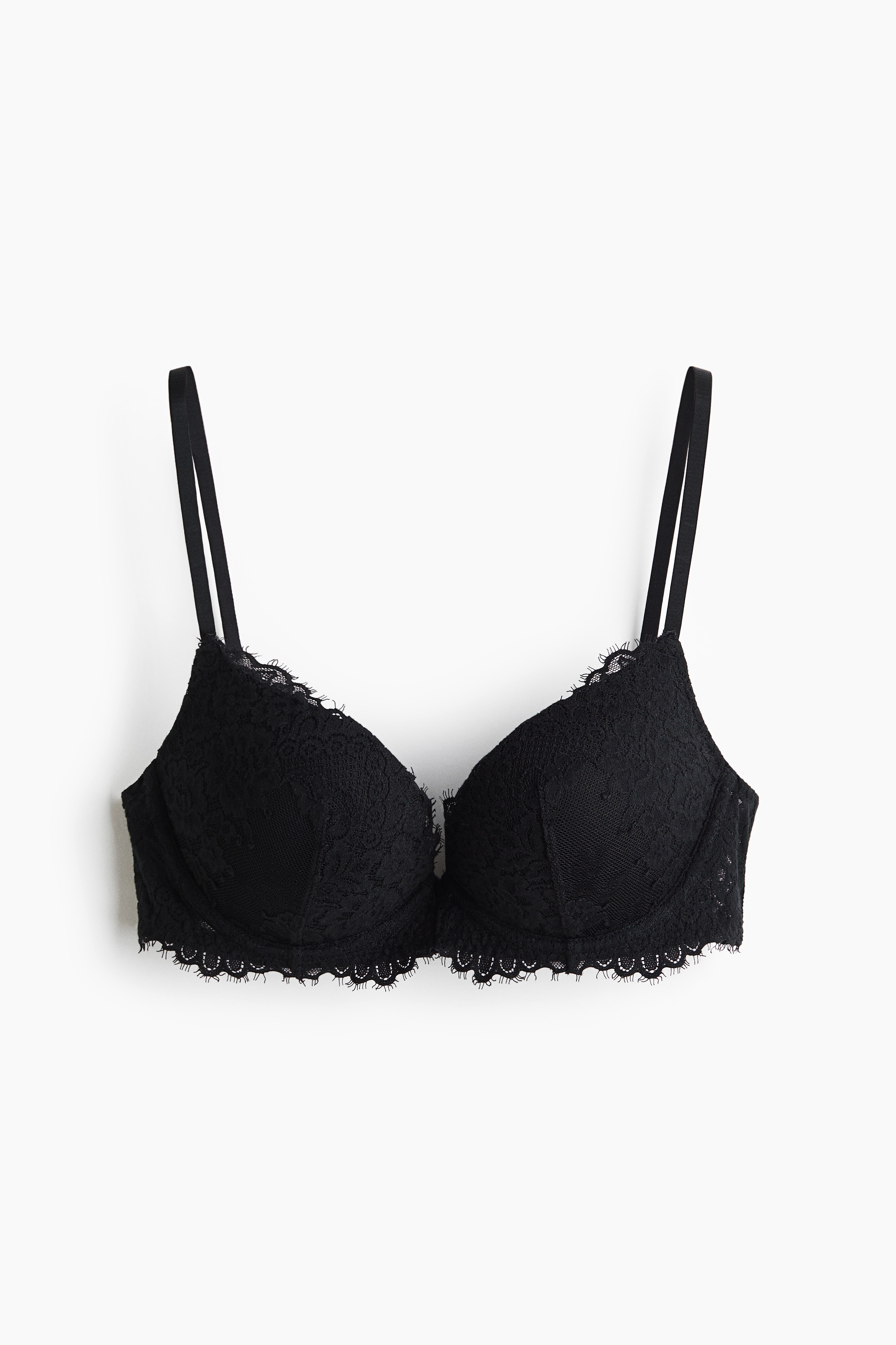 Lace super push-up bra - Μαύρο