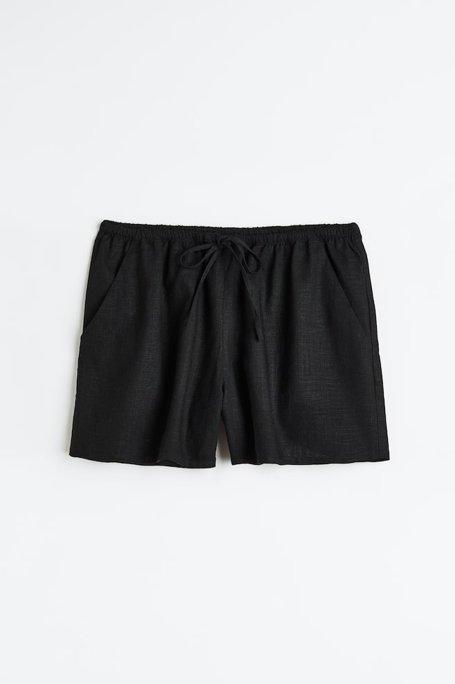 Pull on-shorts i linmix - Svart/Ljusbeige/Vit/Ljusblå/dc/dc - 1