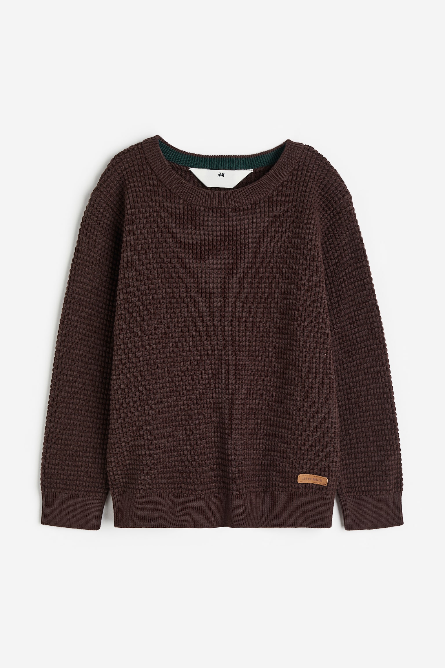 Waffle Knit Sweater - Dark brown/Dark green/Natural white/Dark blue marle/Black marle - 1