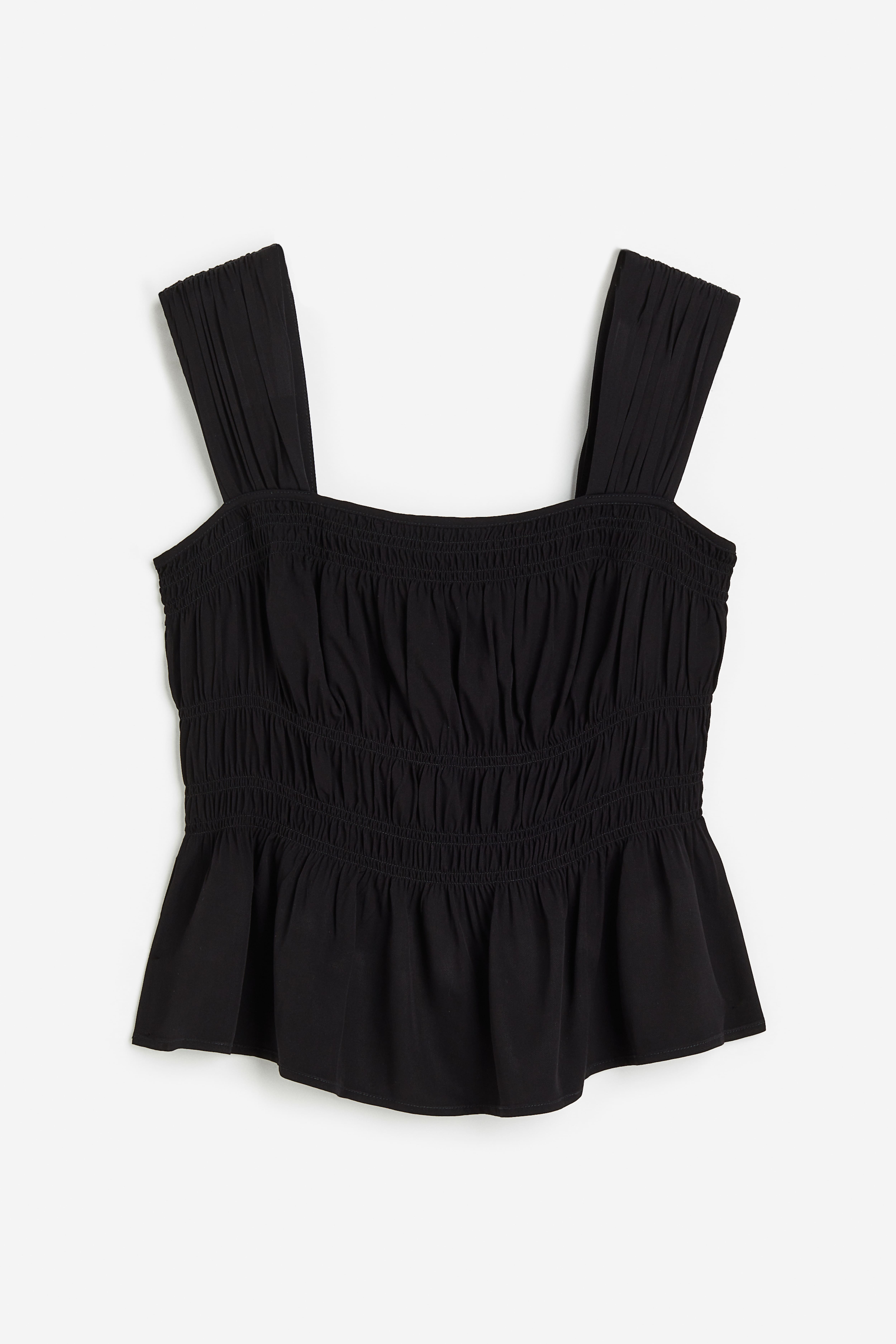 H&m black peplum top best sale