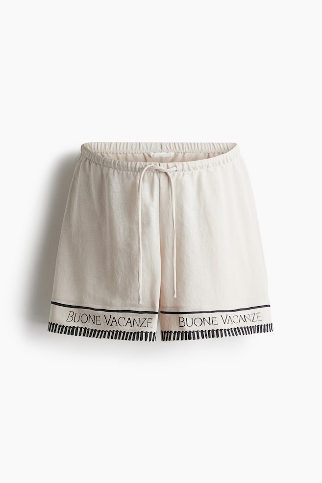 MAMA Before & After piqué shorts - Light beige - 1