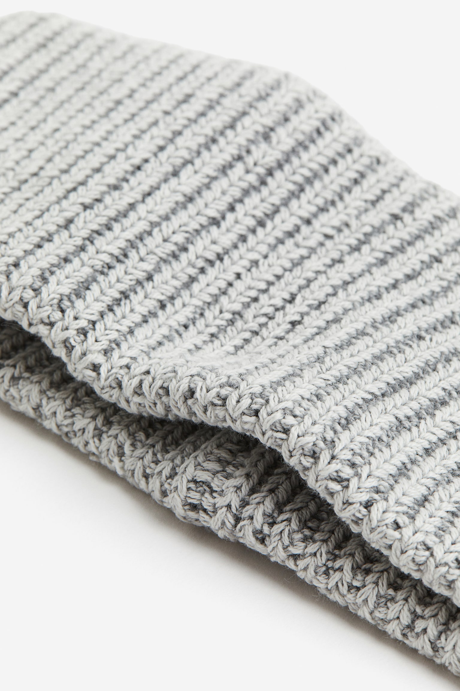 Rib-knit headband - Light grey - 2