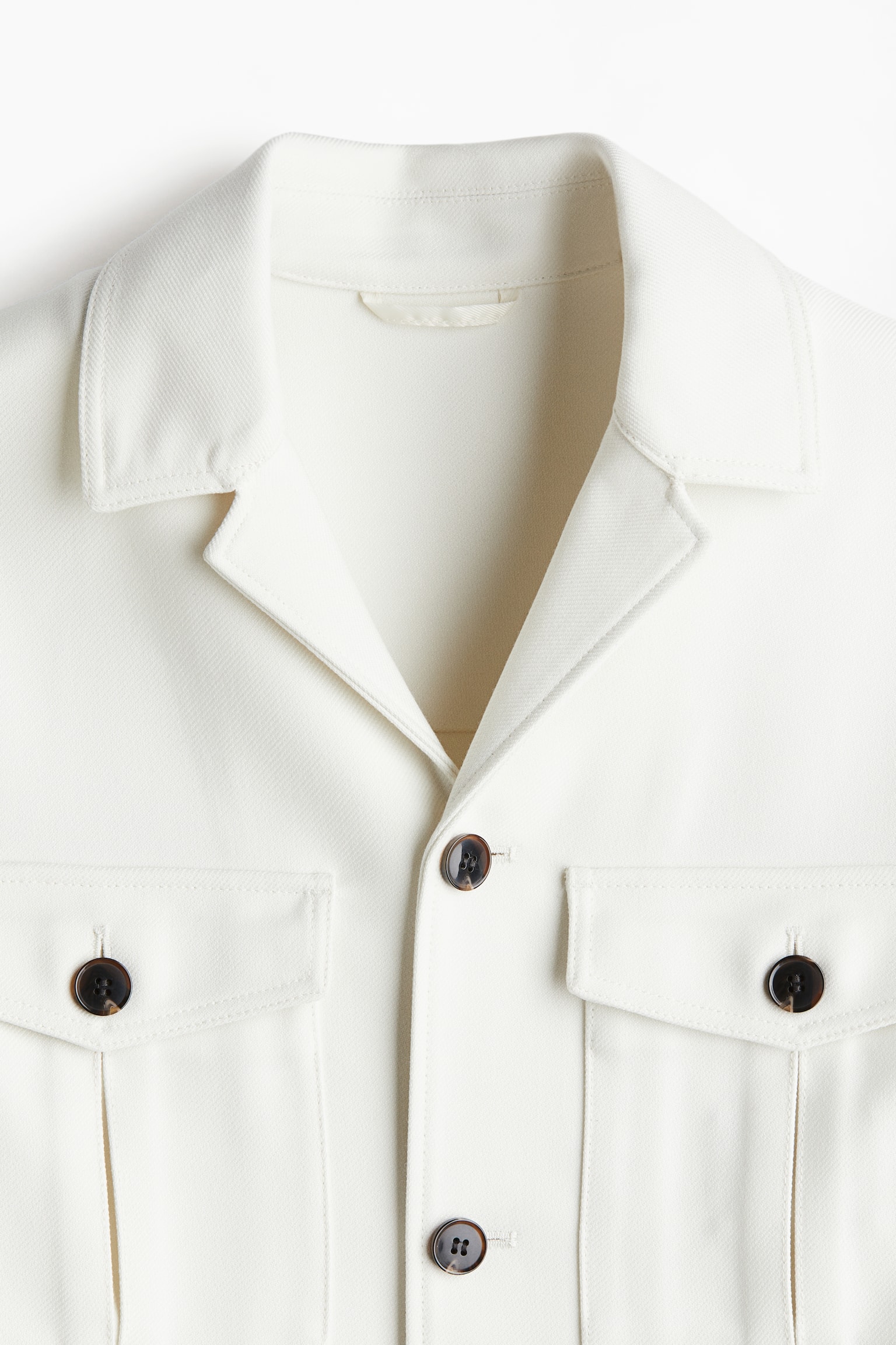 Regular Fit Pocket-detail shacket - White/Mole - 8