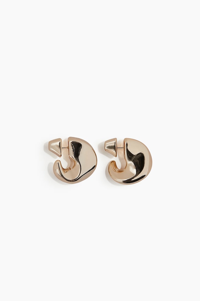Chunky hoop earrings - Gold-coloured - 1