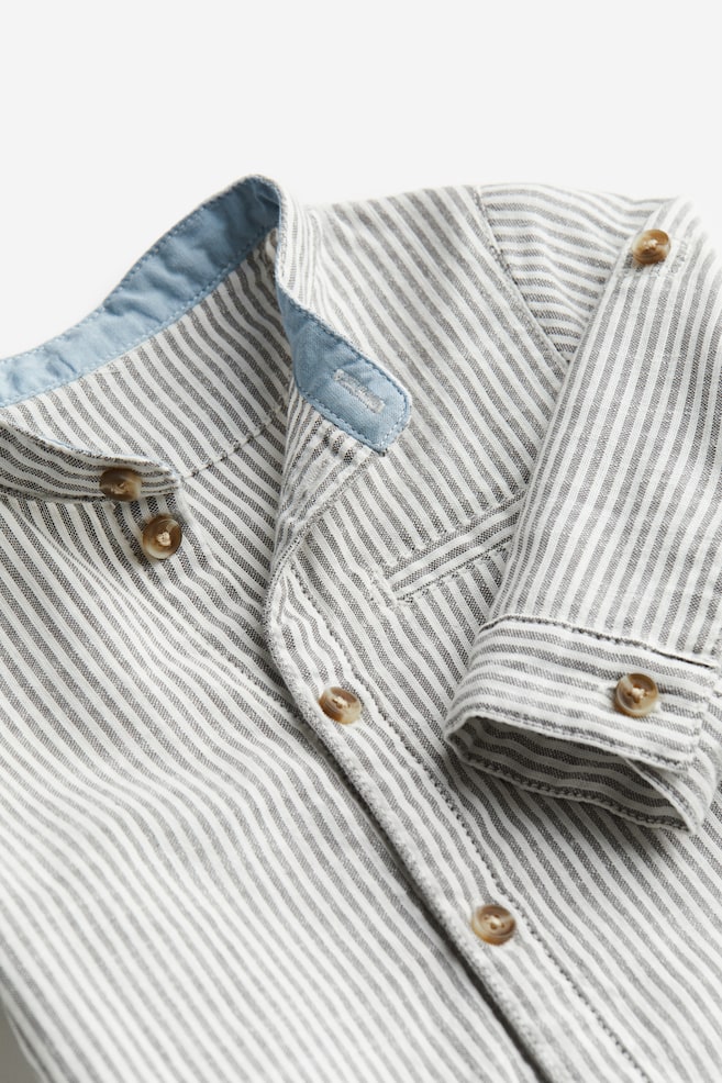 Ensemble 2 pièces avec chemise et pantalon - Marron/rayé/Blanc/bleu marine - 2