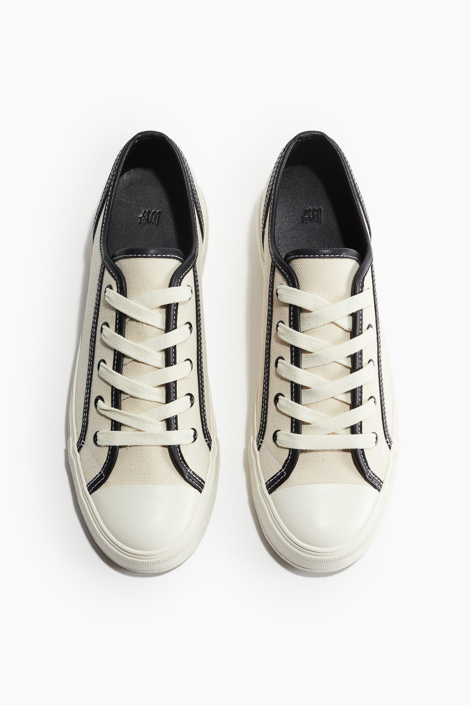 Canvas Sneakers - Cream/Cream/Khaki green - 3