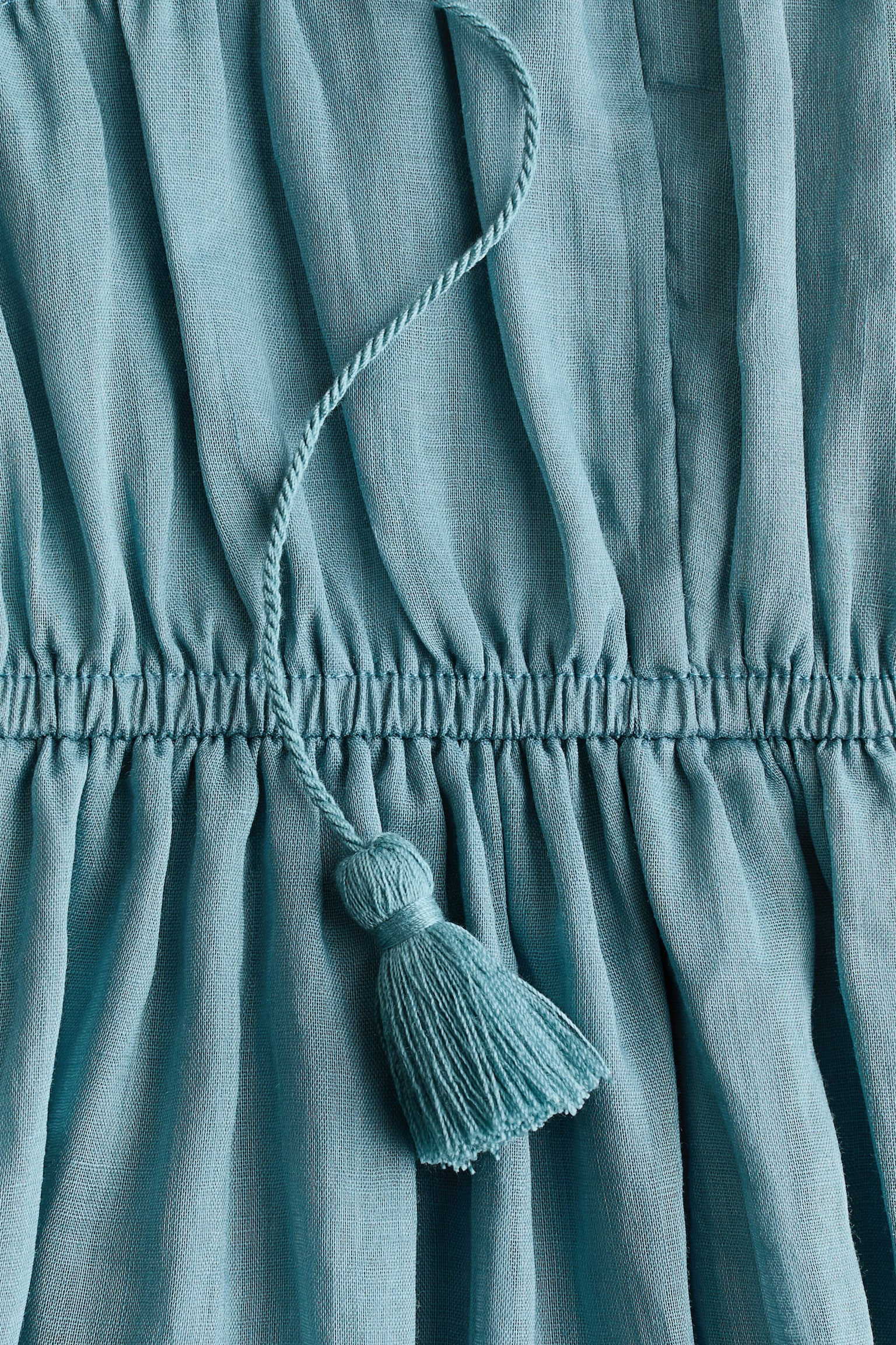 Женское платье H&M Drawstring-Detail Ramie, цвет: Пыльный бирюзовый — фото 7