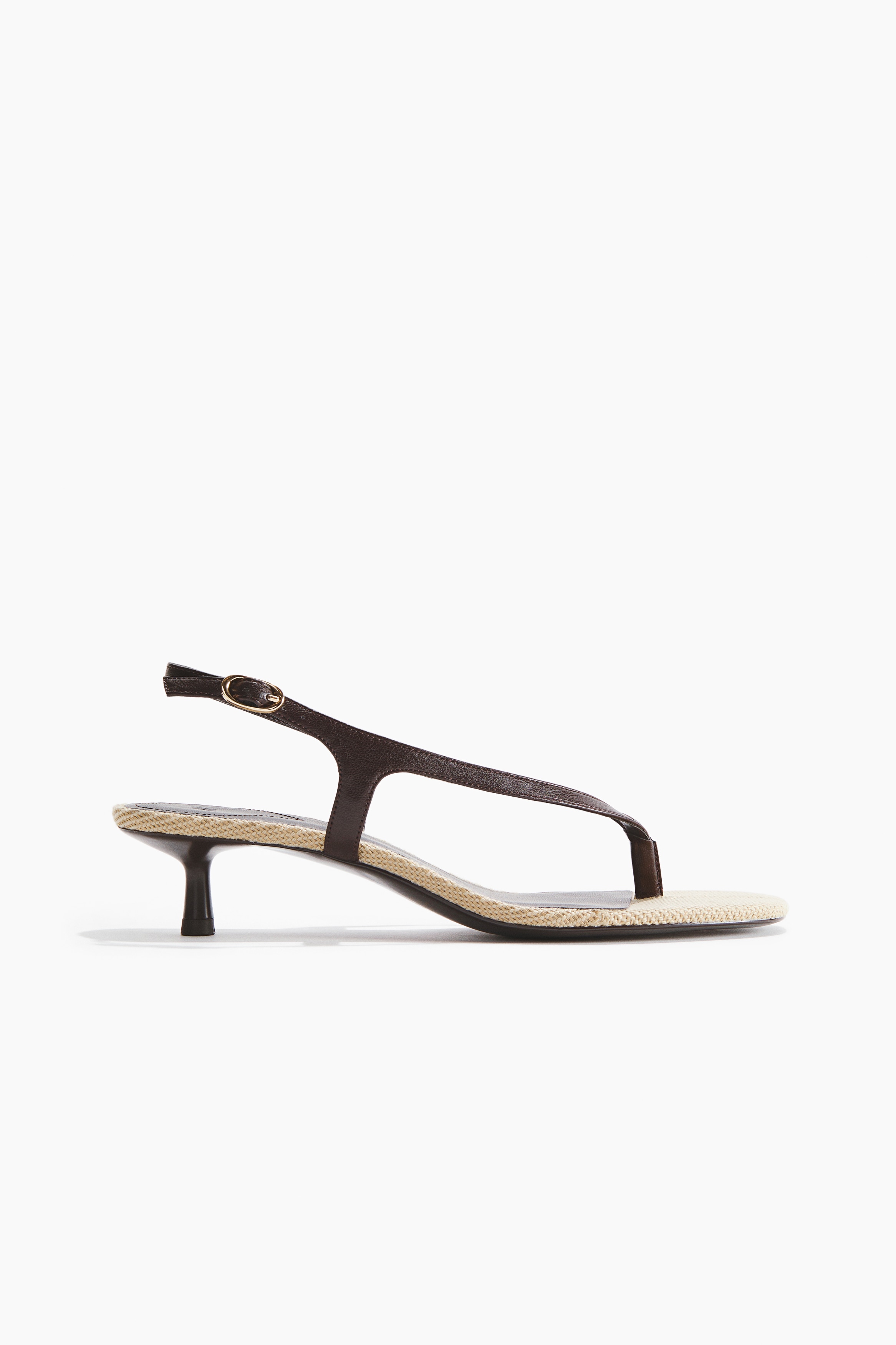 Kitten-heeled sandals - Dark brown/Beige/Black/Burgundy/Cream