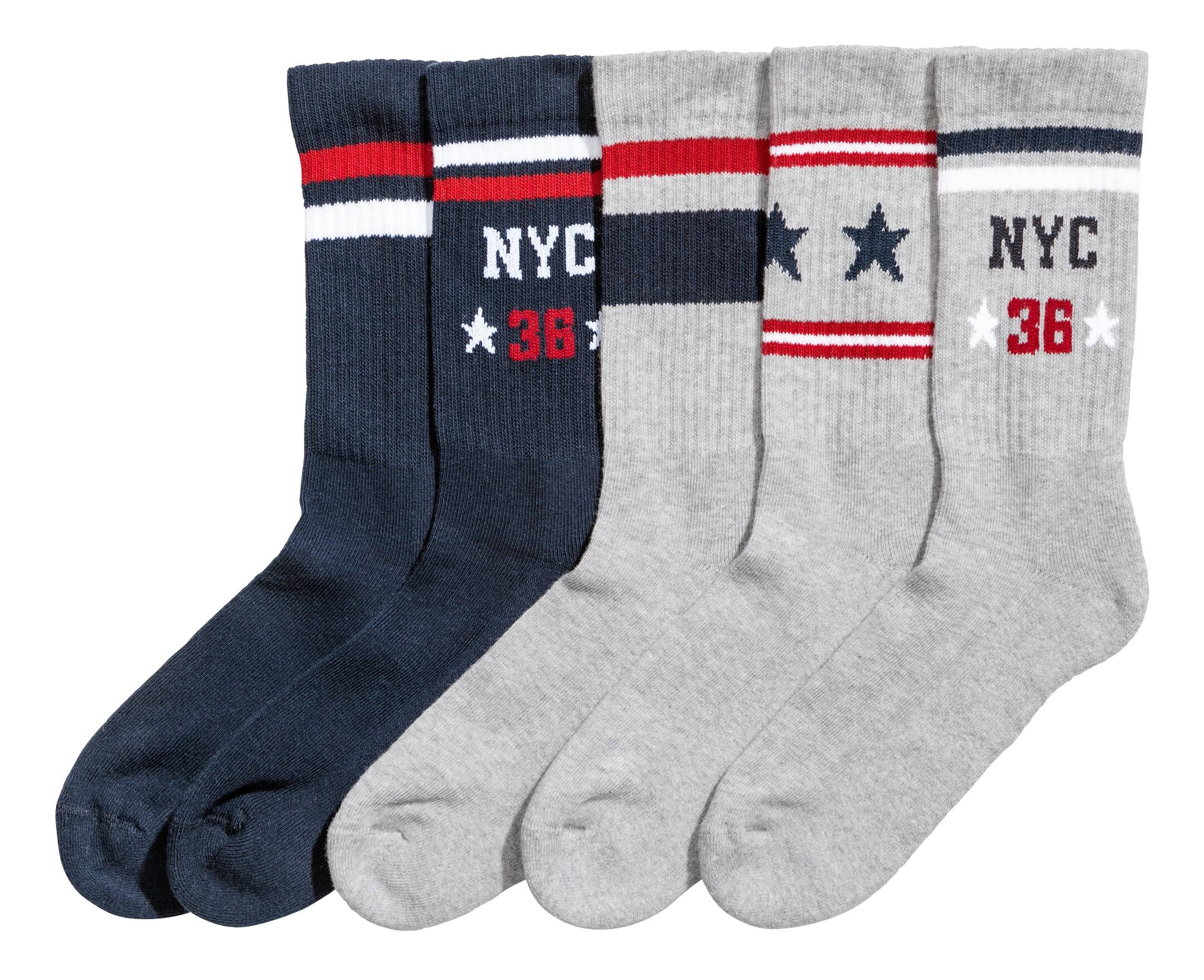 Voir une image plus grande: Chaussettes, lot de 5 paires - Bleu foncé/gris - Kids | H&M CA 1