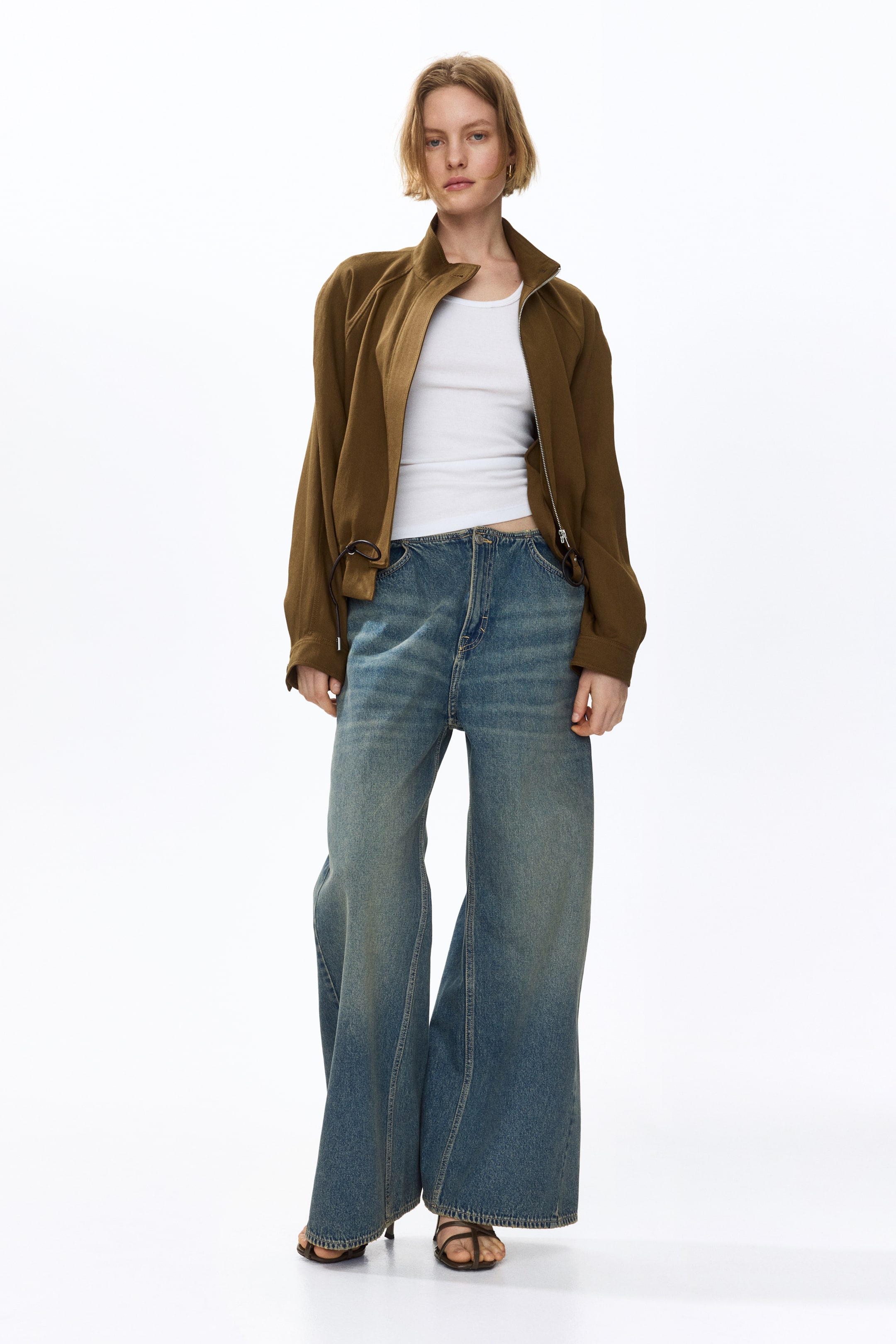 Женские куртки H&M Oversized Linen-Blend Jacket — фото 3