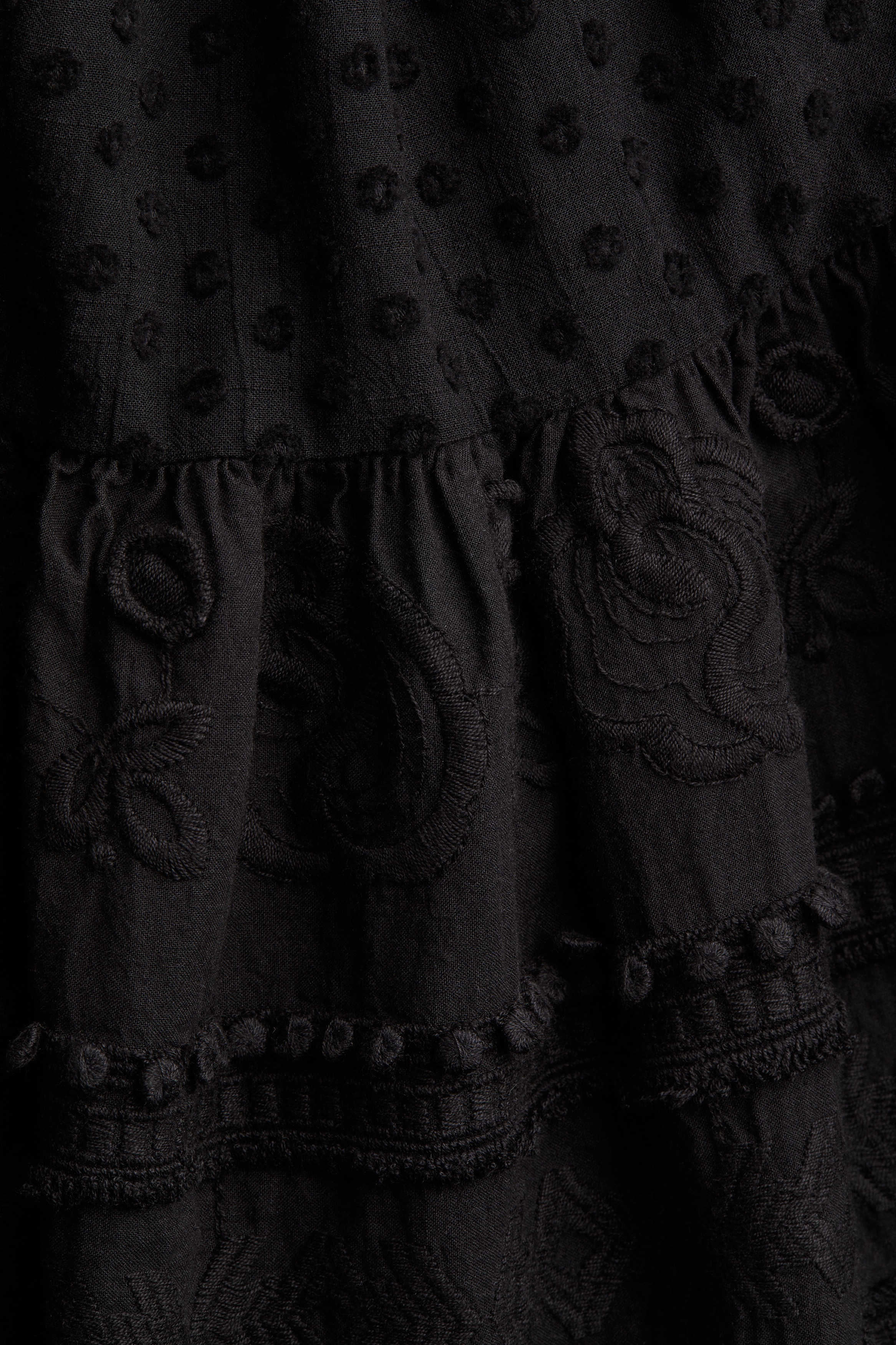 Women's Black Embroidered Cotton Dress | H&M US