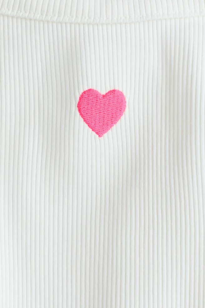 Embroidery-detail strappy top - White/Heart/Pink/Watermelon/Lilac/Ice cream/Light turquoise/Pineapple - 2