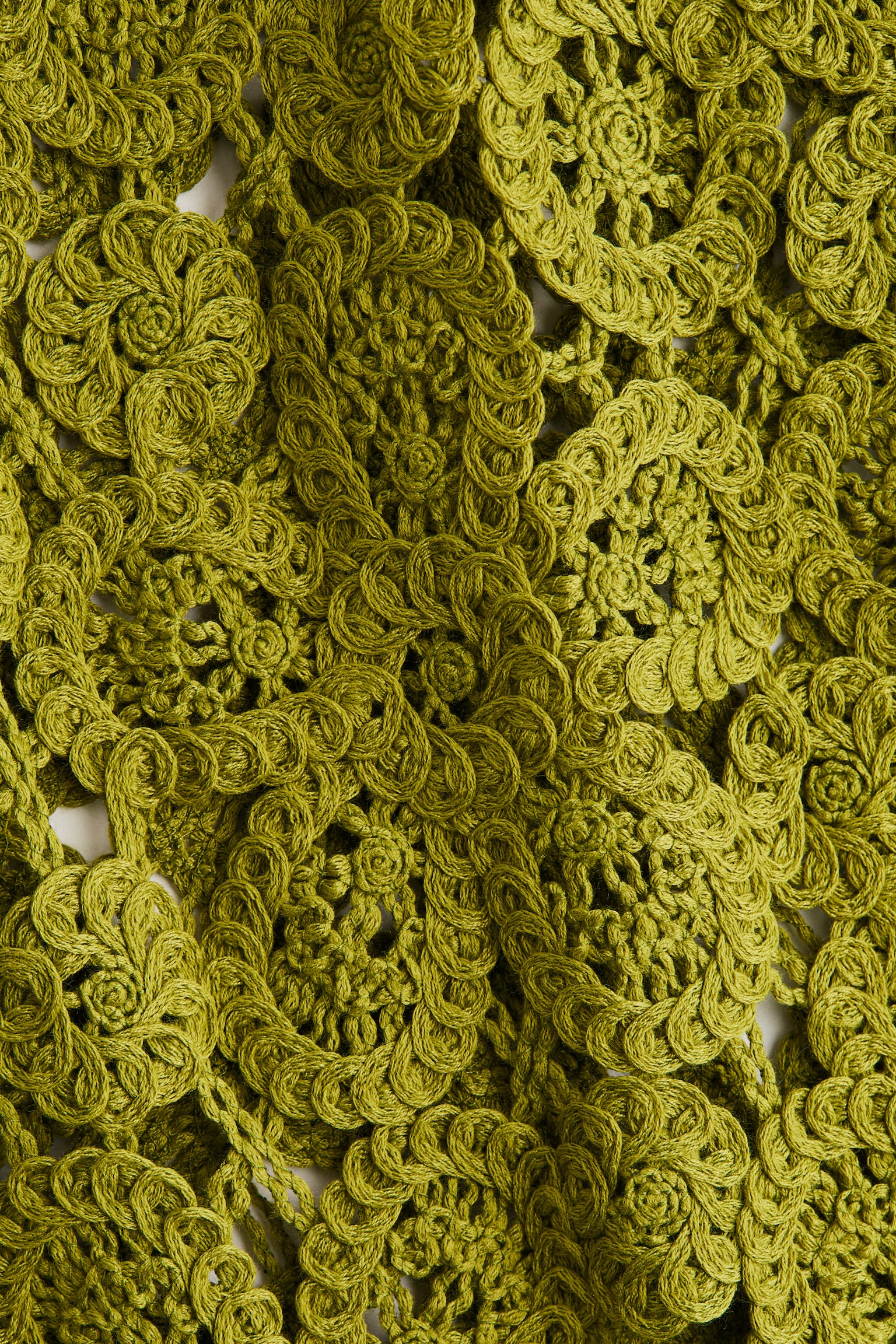 Crochet-look mini dress - Olive green - 6