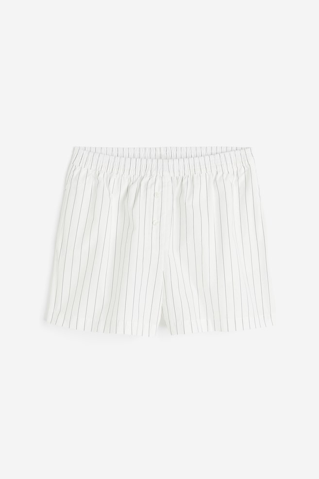 Cotton boxer-style shorts - White/Striped/Light blue/Striped - 2